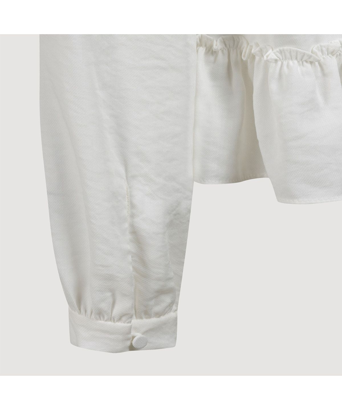 럭키슈에뜨(LUCKY CHOUETTE) Ribbon Point Collarless Blouse (ivory) LFSAW25250IVX