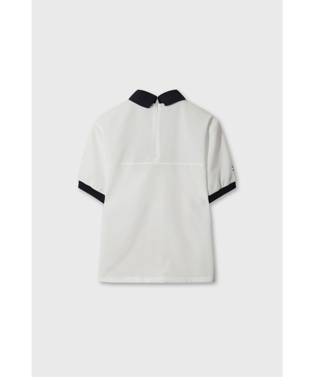 왁(WAAC) [WAAC X JONES] Women’s Curved Logo Seersucker Pullover WWTCM26470WHX
