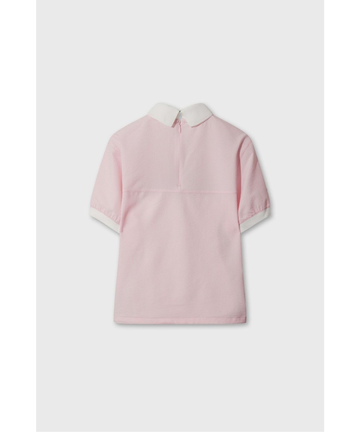 왁(WAAC) [WAAC X JONES] Women’s Curved Logo Seersucker Pullover WWTCM26470PIL