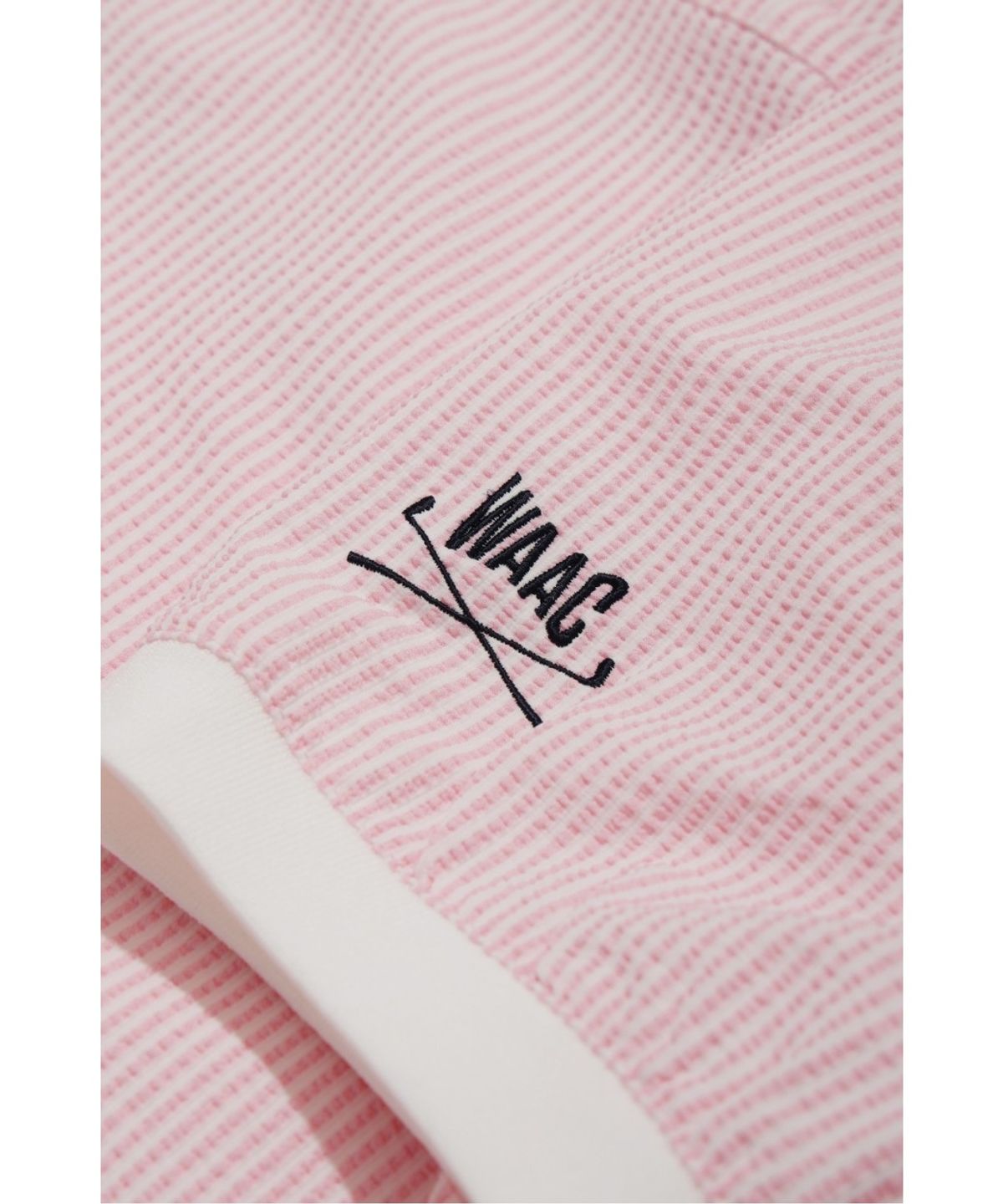 왁(WAAC) [WAAC X JONES] Women’s Curved Logo Seersucker Pullover WWTCM26470PIL