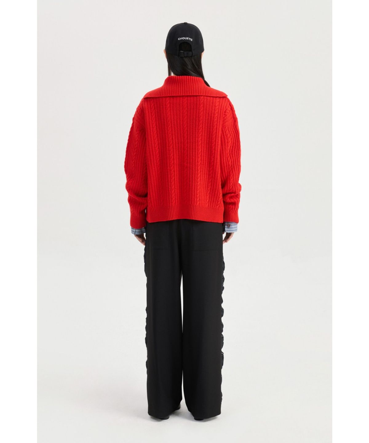 럭키슈에뜨(LUCKY CHOUETTE) Entry Cable Knit Cardigan (red) LFWCW25200REX