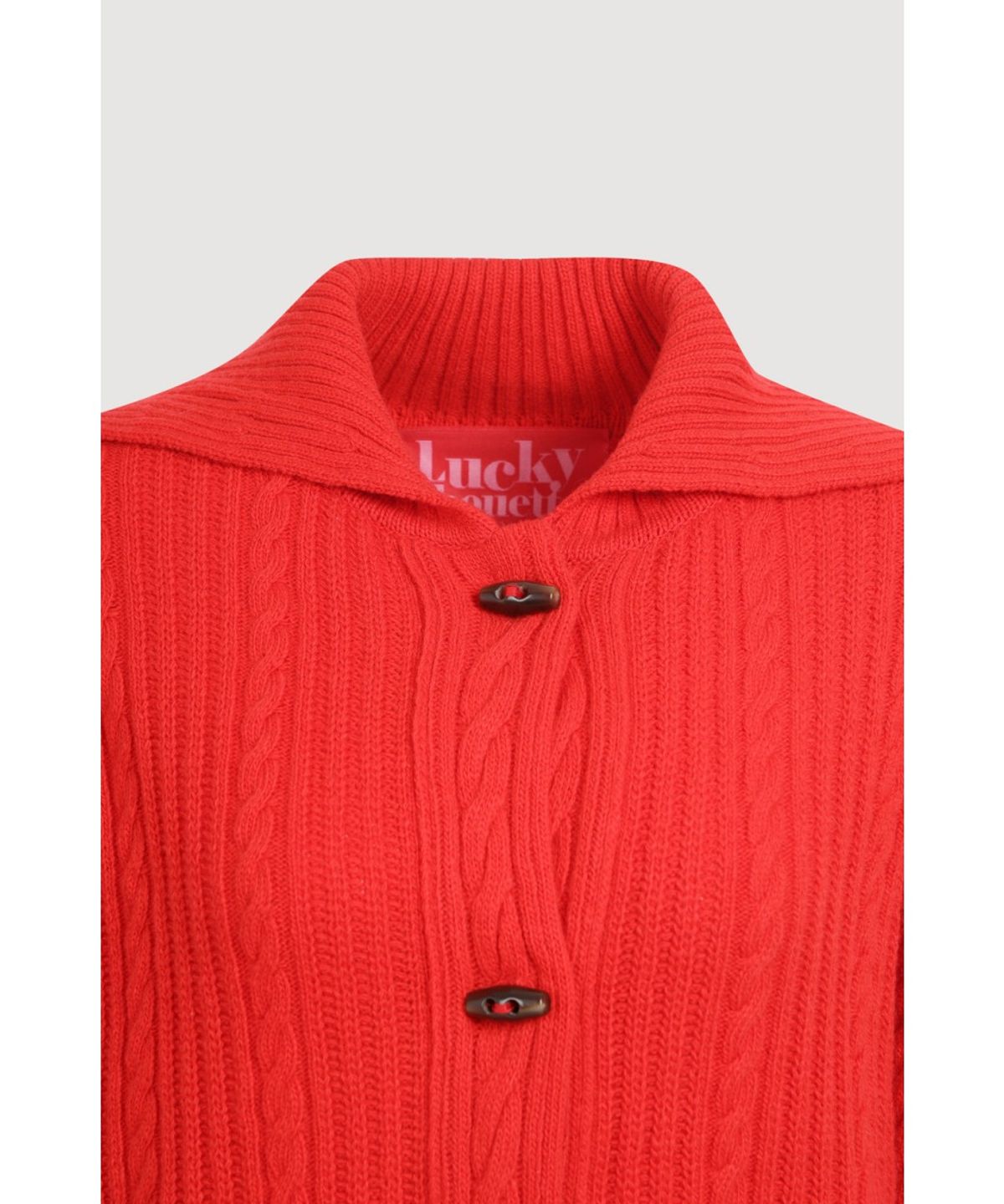 럭키슈에뜨(LUCKY CHOUETTE) Entry Cable Knit Cardigan (red) LFWCW25200REX