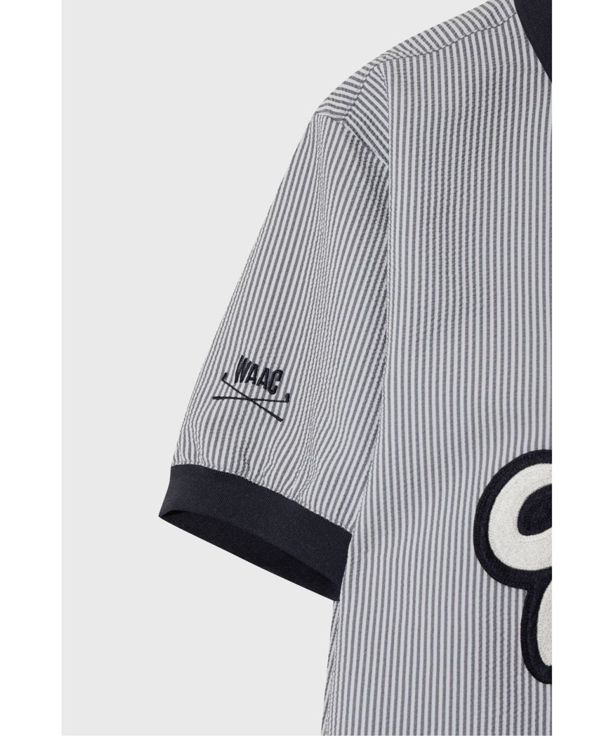 왁(WAAC) [WAAC X JONES] Women’s Curved Logo Seersucker Pullover WWTCM26470NYX