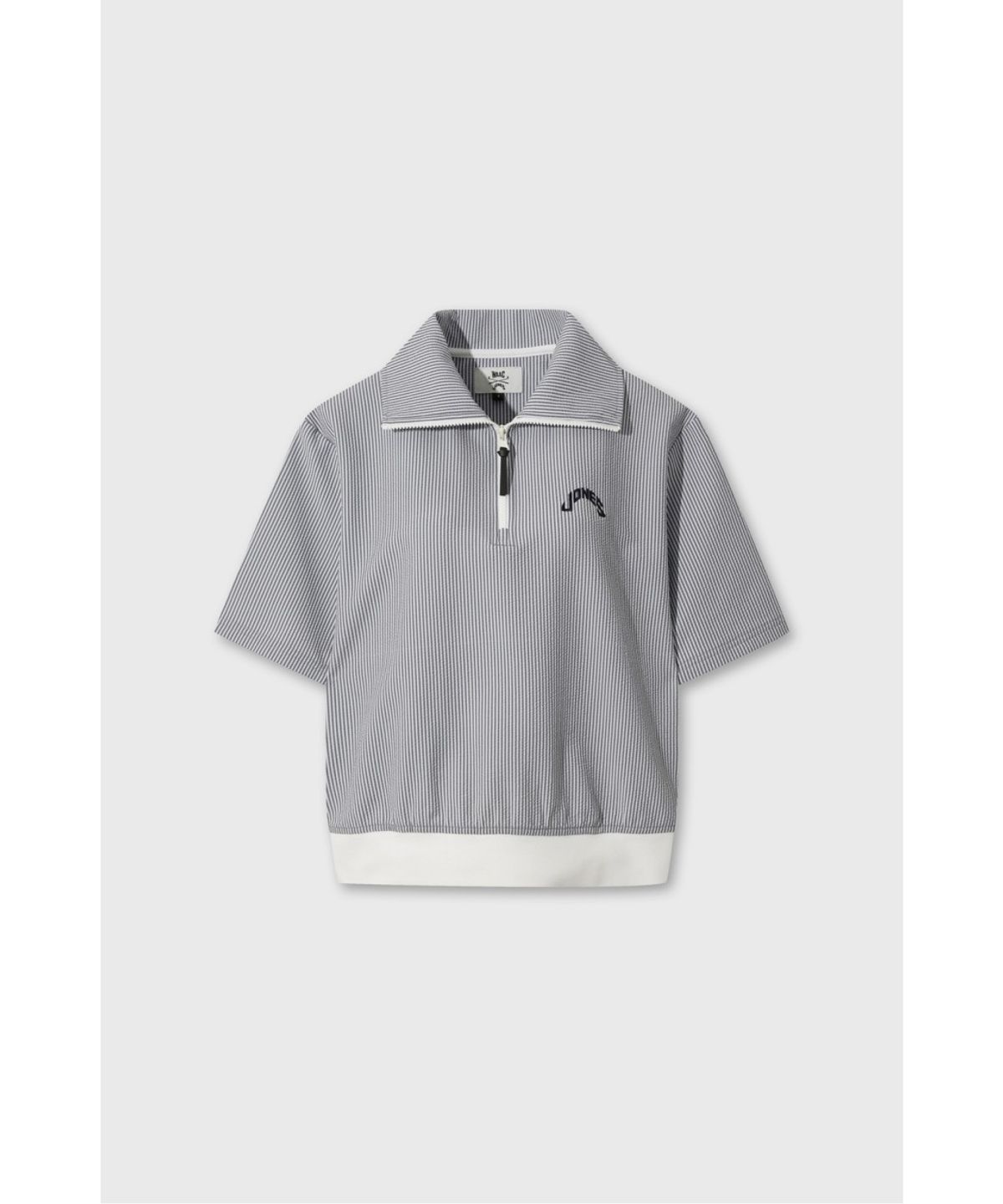 왁(WAAC) [WAAC X JONES] Women’s Seersucker Half-zip Polo WWTCM26471NYX