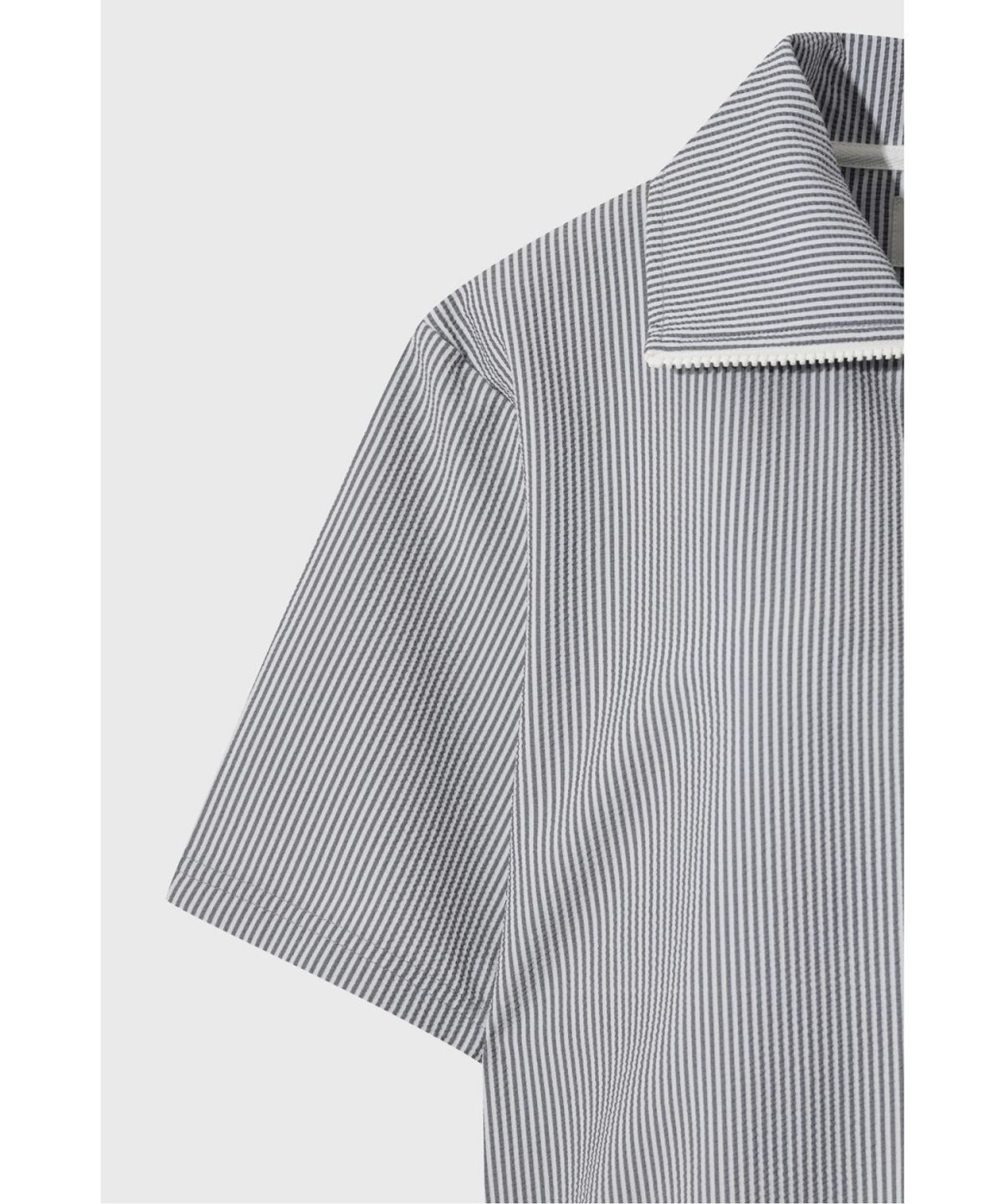 왁(WAAC) [WAAC X JONES] Women’s Seersucker Half-zip Polo WWTCM26471NYX