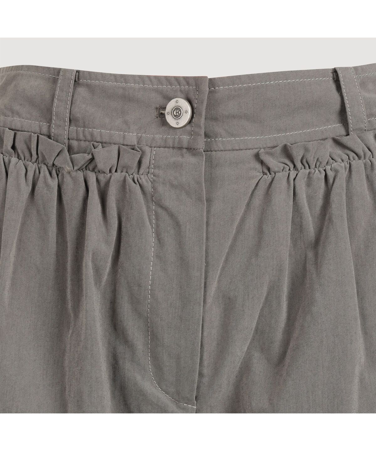 럭키슈에뜨(LUCKY CHOUETTE) Shirring Point Back Banding Cotton Pants (khaki) LFPNW25215KHX