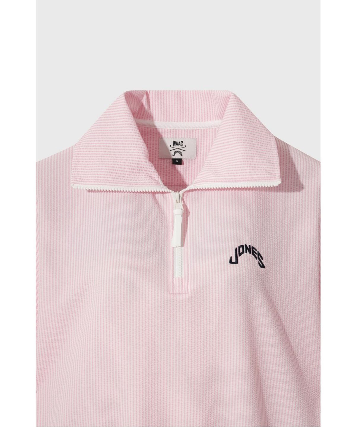 왁(WAAC) [WAAC X JONES] Women’s Seersucker Half-zip Polo WWTCM26471PIL