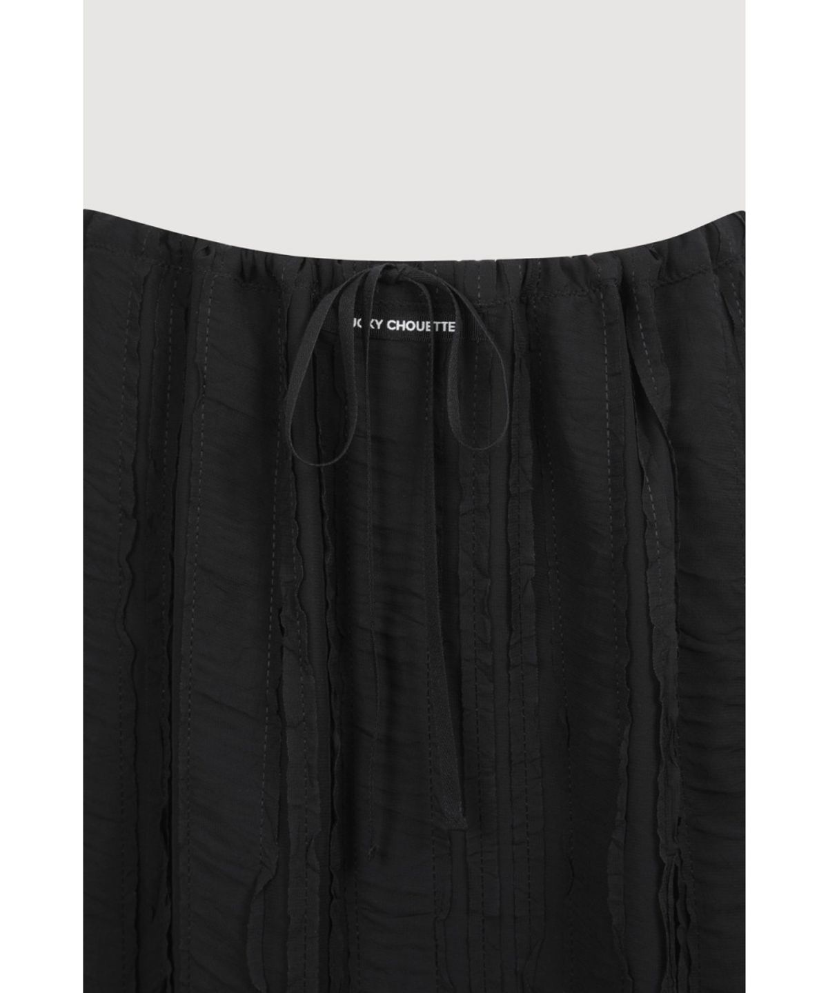럭키슈에뜨(LUCKY CHOUETTE) Lace Banding Midi Skirt (black) LFKAX25540BKX