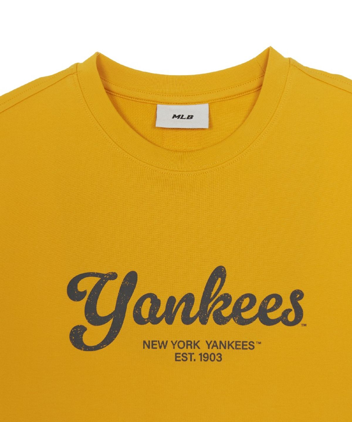 엠엘비(MLB) 빈티지 스포티브 컬시브 레터 반팔 티셔츠 NY (D.Yellow)