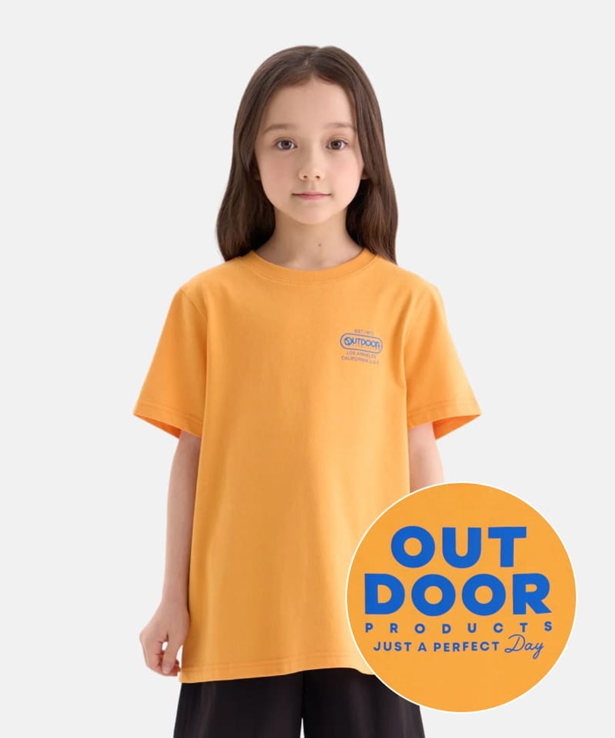 아웃도어 프로덕츠 키즈(OUTDOOR PRODUCTS KIDS) 에센셜 아웃도어 반팔티셔츠 (오렌지) OD262ISS03_ORG