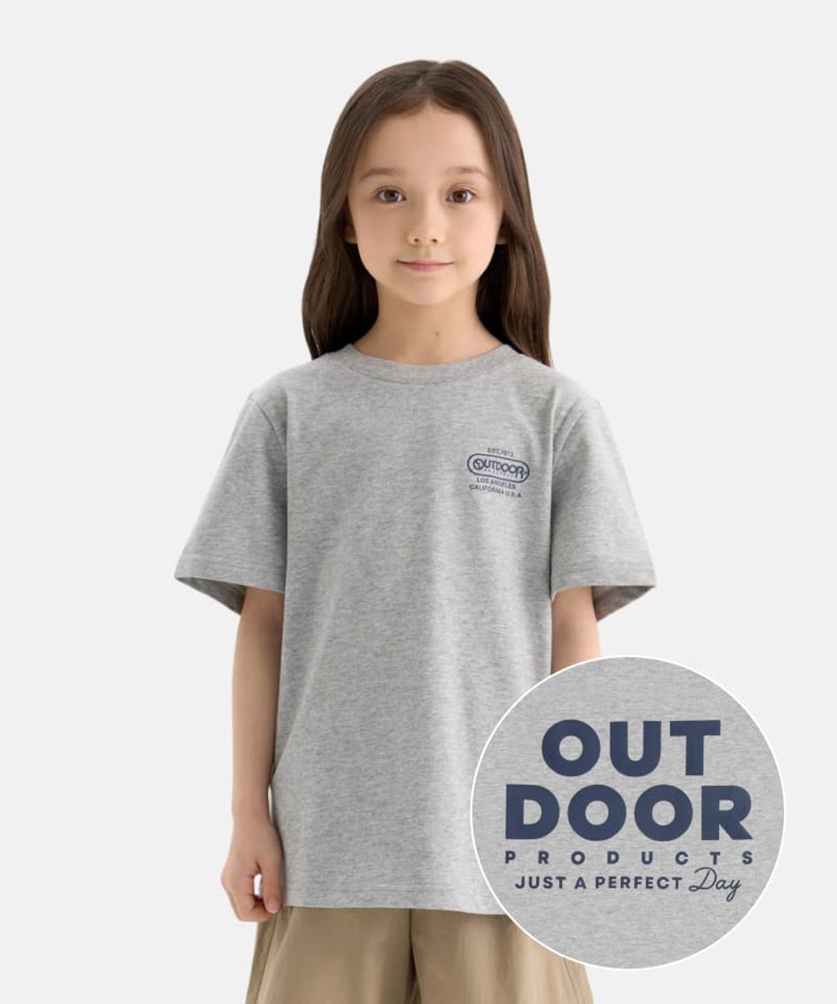 아웃도어 프로덕츠 키즈(OUTDOOR PRODUCTS KIDS) 에센셜 아웃도어 반팔티셔츠 (멜란지) OD262ISS03_MLG