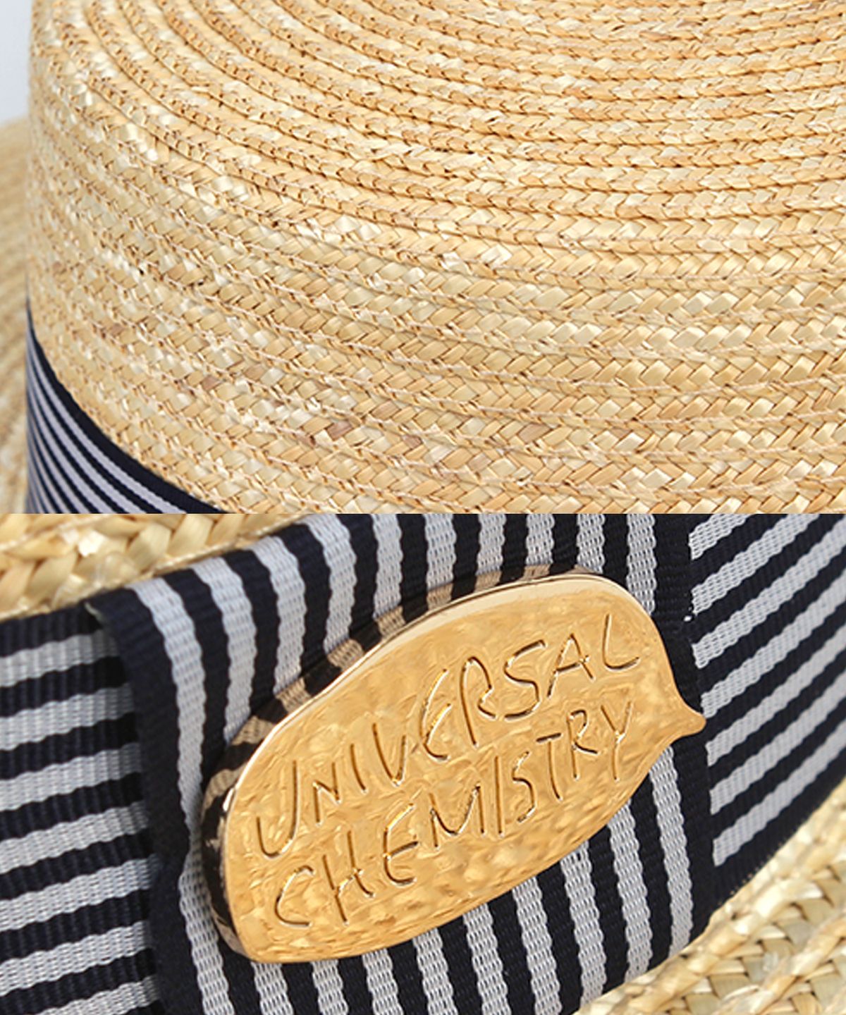 유니버셜 케미스트리(UNIVERSAL CHEMISTRY) Stripe Line Kangkang Panama Hat 파나마햇
