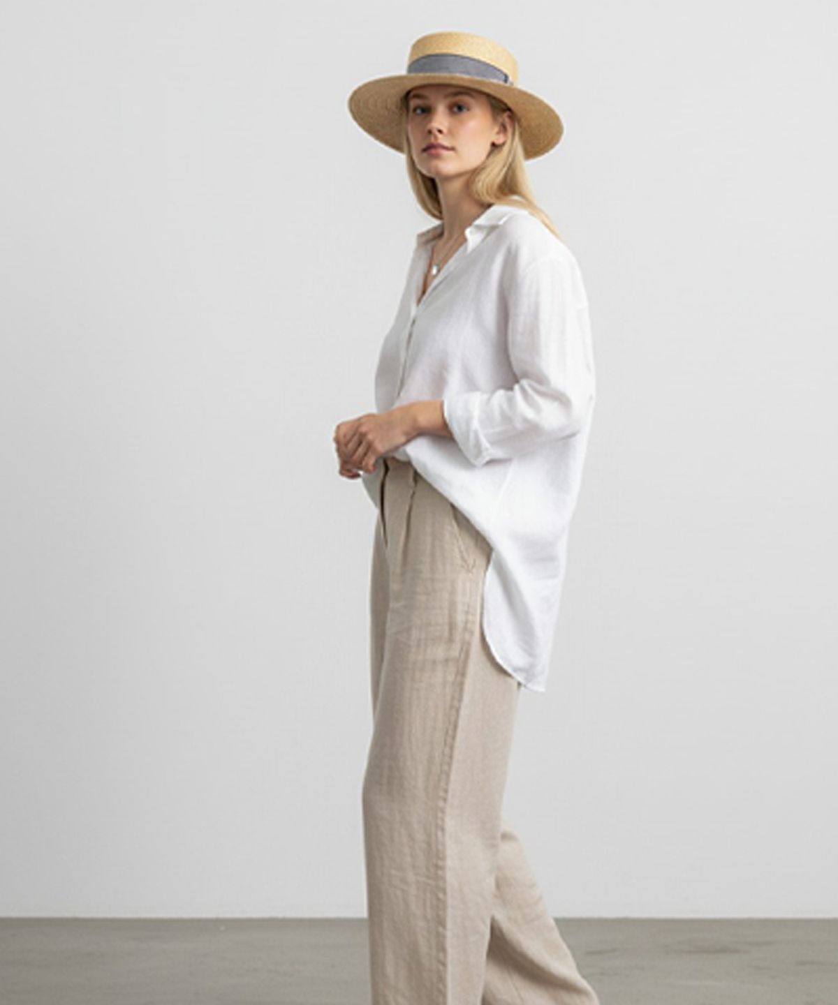유니버셜 케미스트리(UNIVERSAL CHEMISTRY) Stripe Line Kangkang Panama Hat 파나마햇