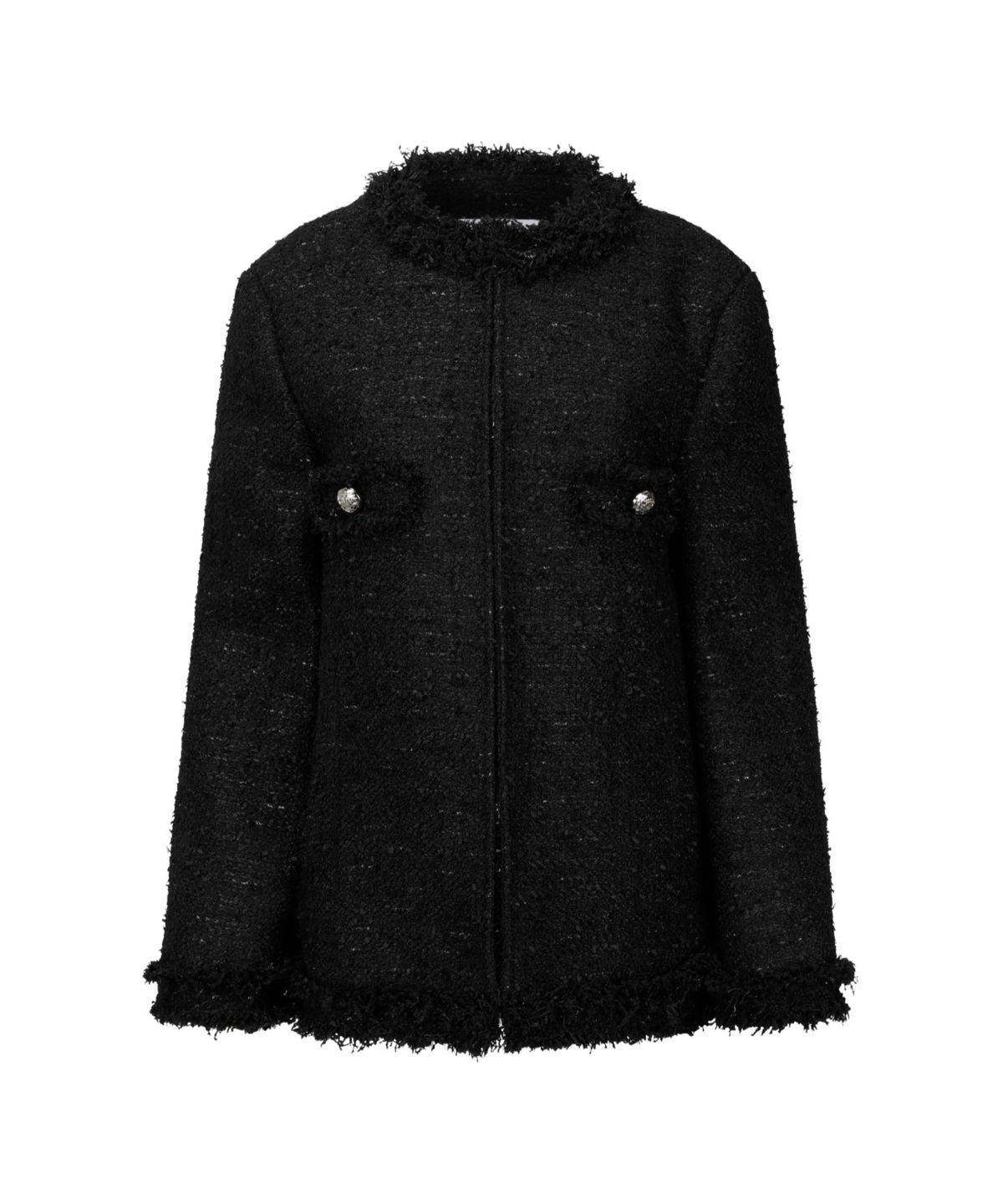 버진키스(VIRGINKISS) Shade grunge tweed jacket- BLACK