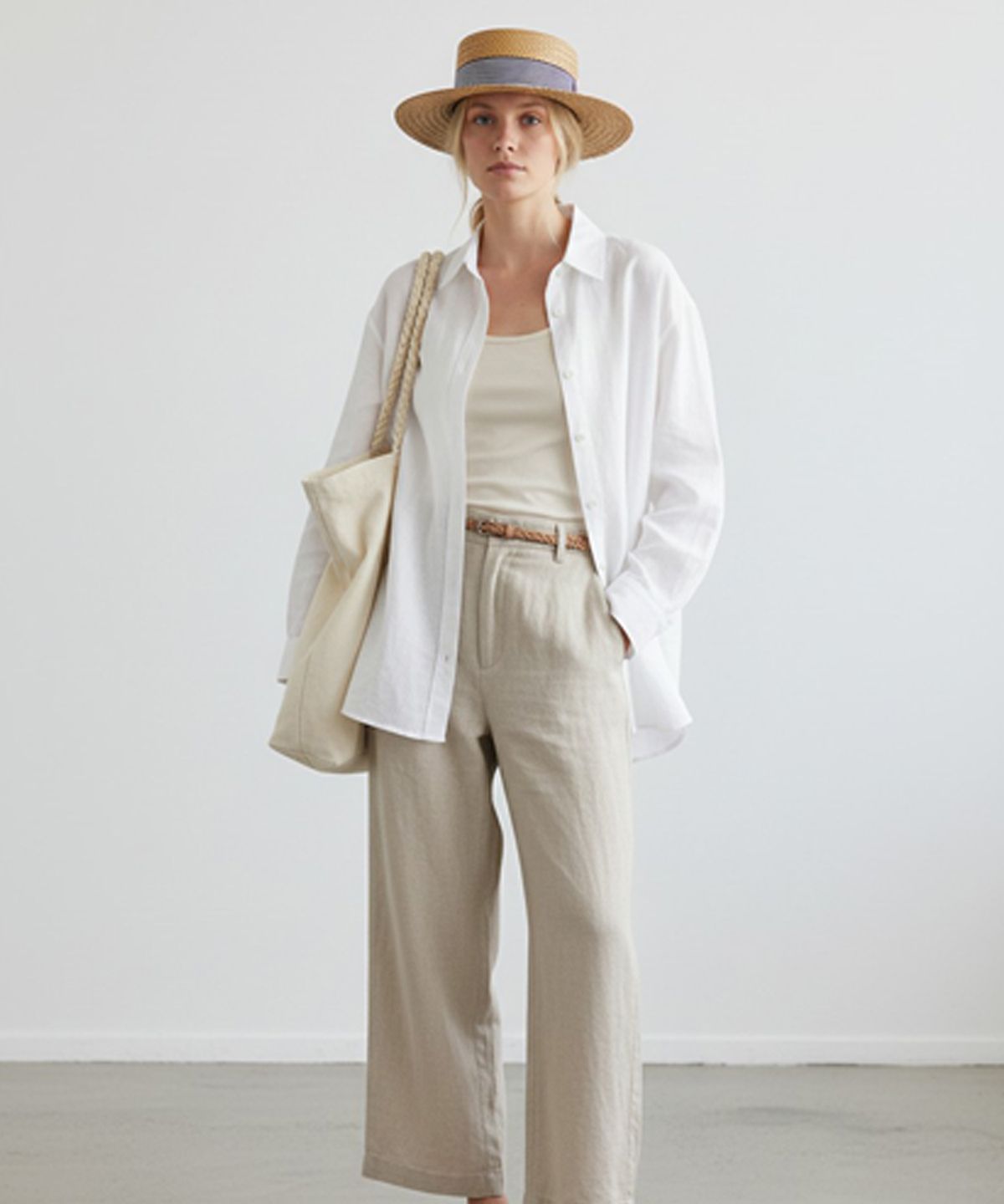 유니버셜 케미스트리(UNIVERSAL CHEMISTRY) Stripe Line Brown Panama Hat 파나마햇