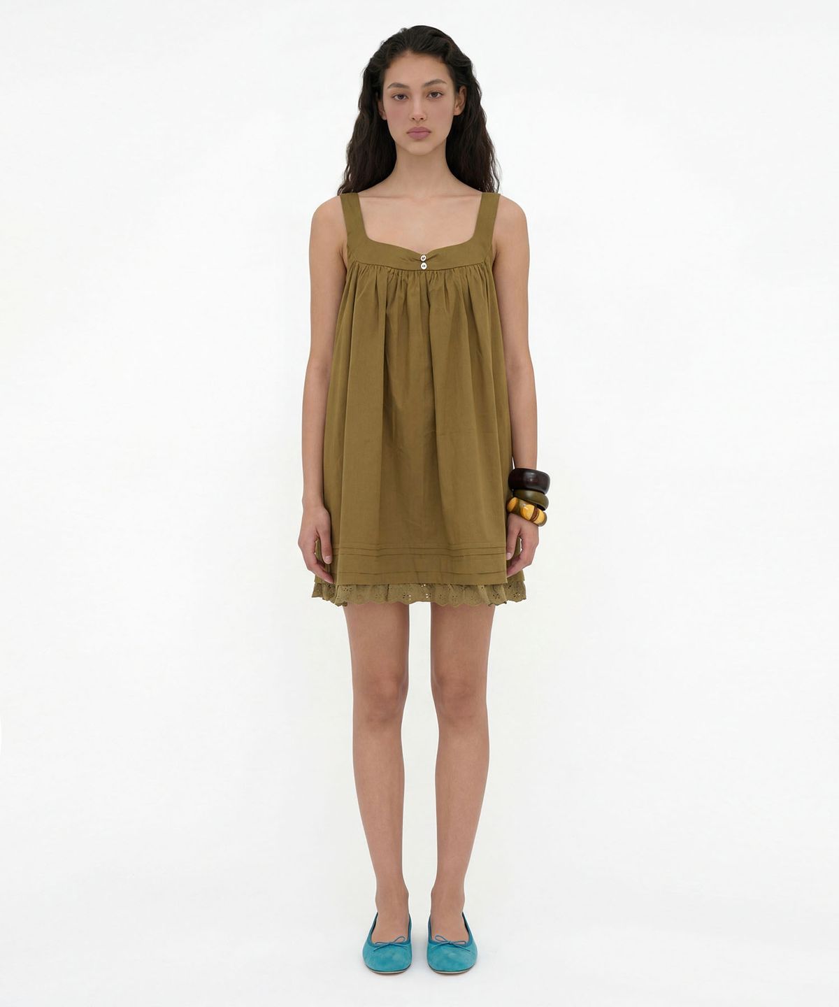 루루서울(LOULOUSEOUL) BONNY MINI DRESS (OLIVE)