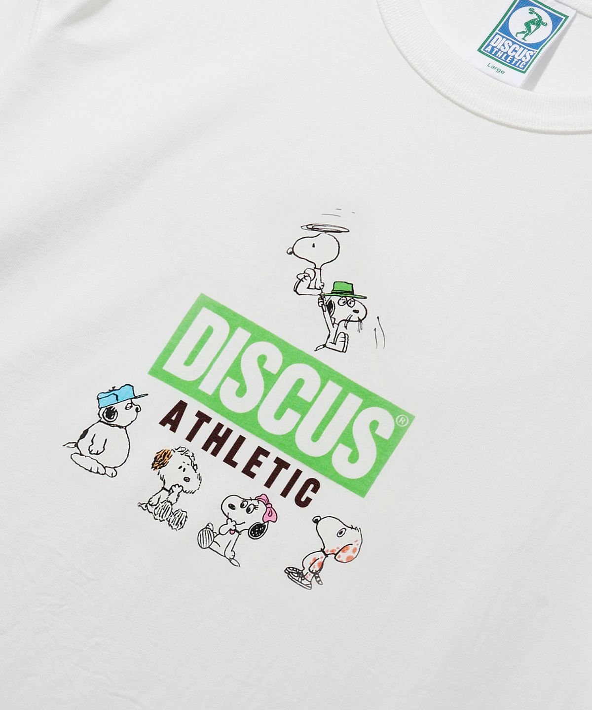 디스커스 애슬레틱(DISCUS ATHLETIC) 스누피와 형제들 로고 티셔츠