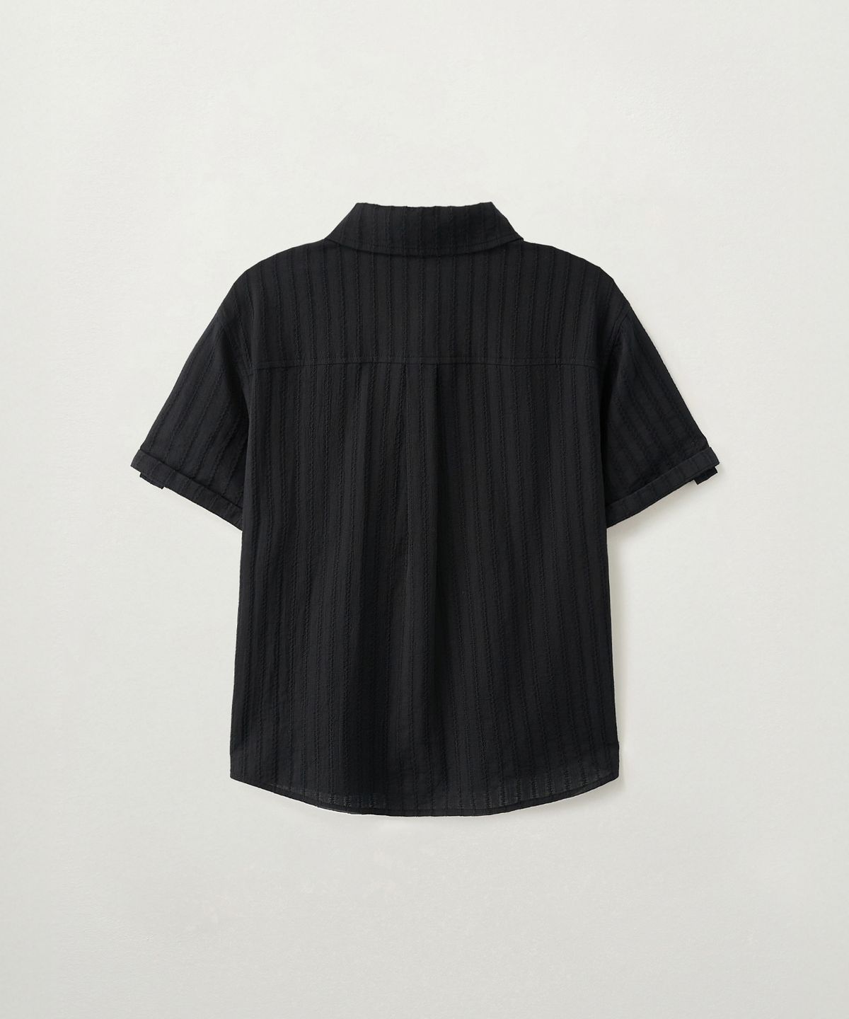 세터(SATUR) (W) 롤업 하프 셔츠 블랙
