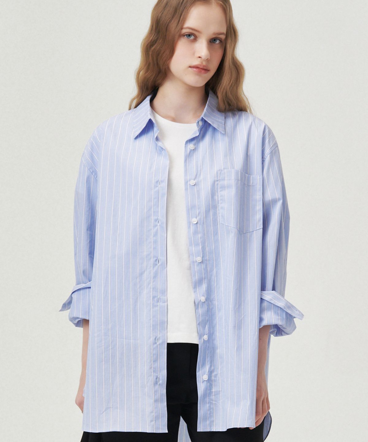 로브로브(LOVLOV) OVER FIT STRIPE SHIRT
