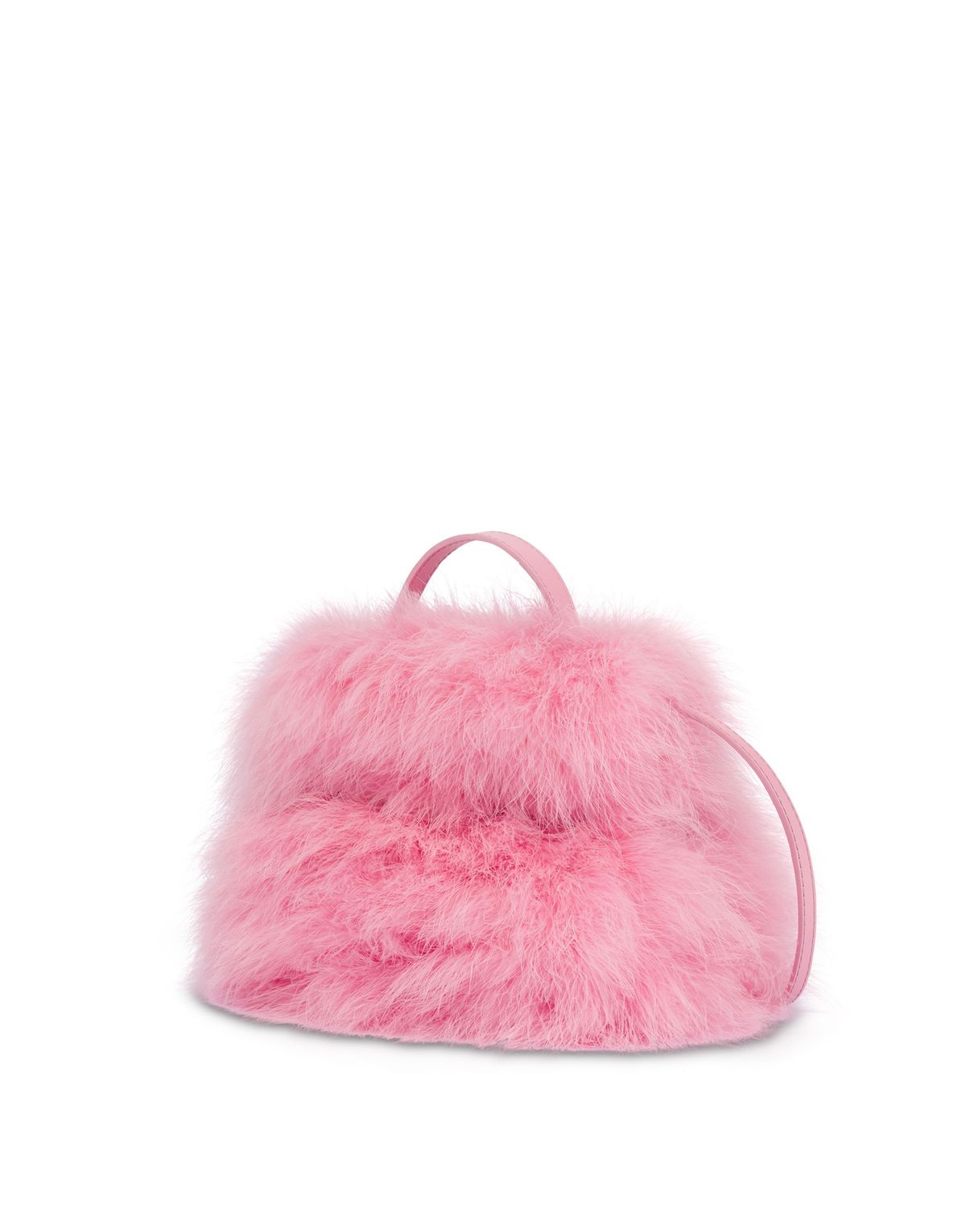 모스키노(MOSCHINO) 타이 미 페더 스몰 핸드백 PINK