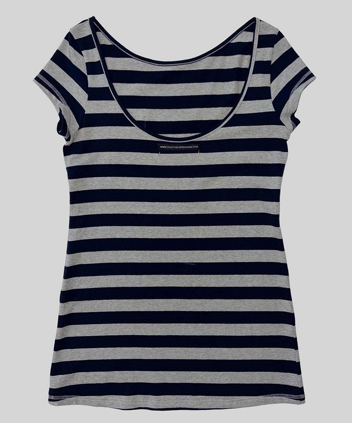 스컬프터(SCULPTOR) Sweet Kitty Stripe Dress Navy