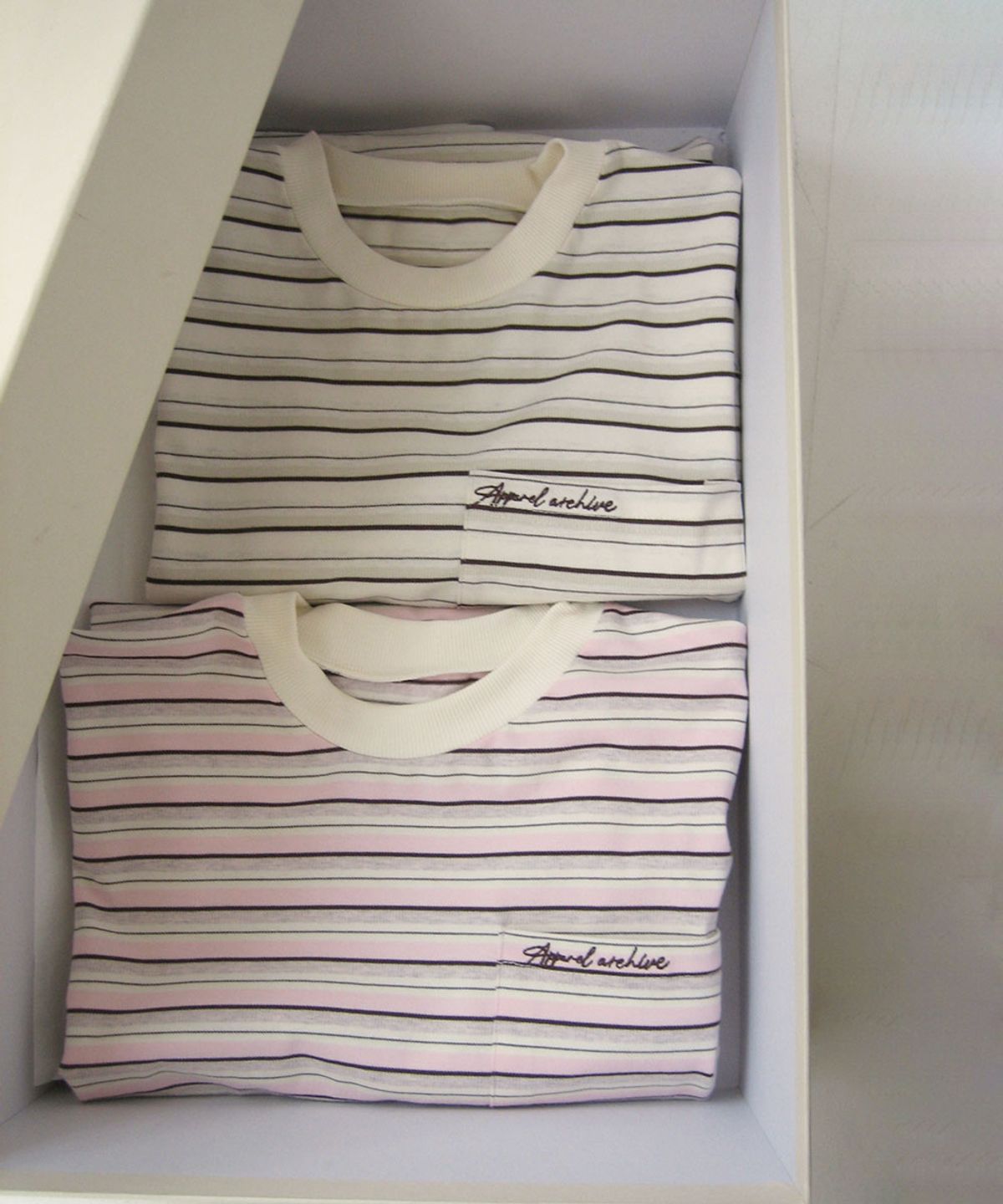 어패럴아카이브(APPAREL ARCHIVE) Bagle stripe long sleeve tee - Pink