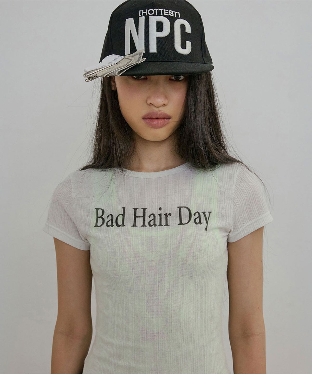 스컬프터(SCULPTOR) Bad Hair Day Baby Tee White