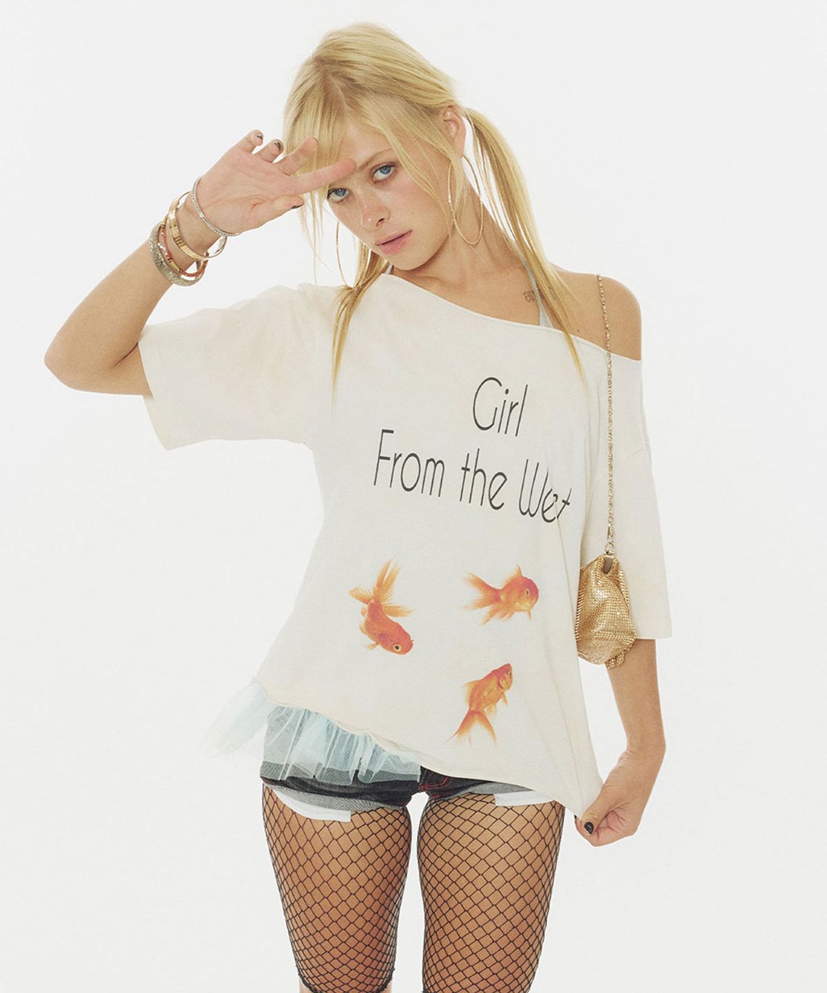 스컬프터(SCULPTOR) Wander Girl Off-Shoulder Tee Dirty White