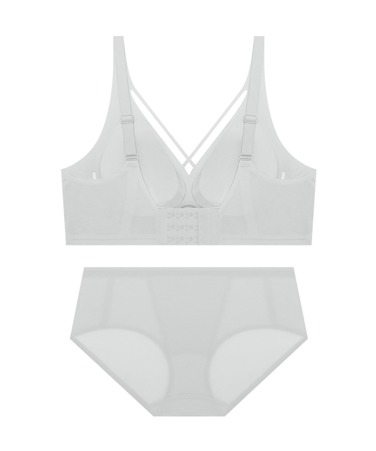 게스언더웨어(GUESS UNDERWEAR) 쿨링 포인트 심리스 브라 팬티 세트 - 라이트그레이