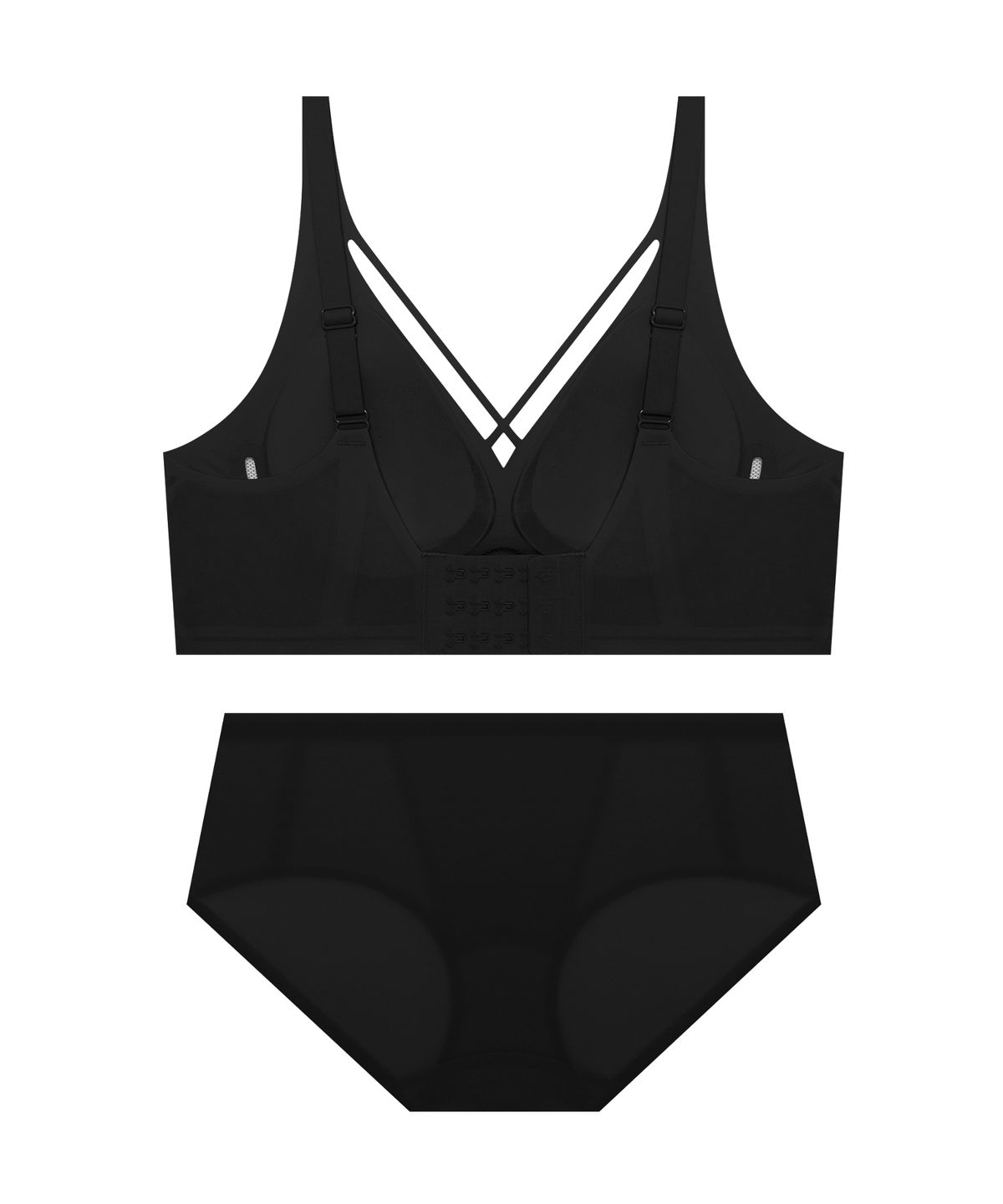 게스언더웨어(GUESS UNDERWEAR) 쿨링 포인트 심리스 브라 팬티 세트 - 블랙