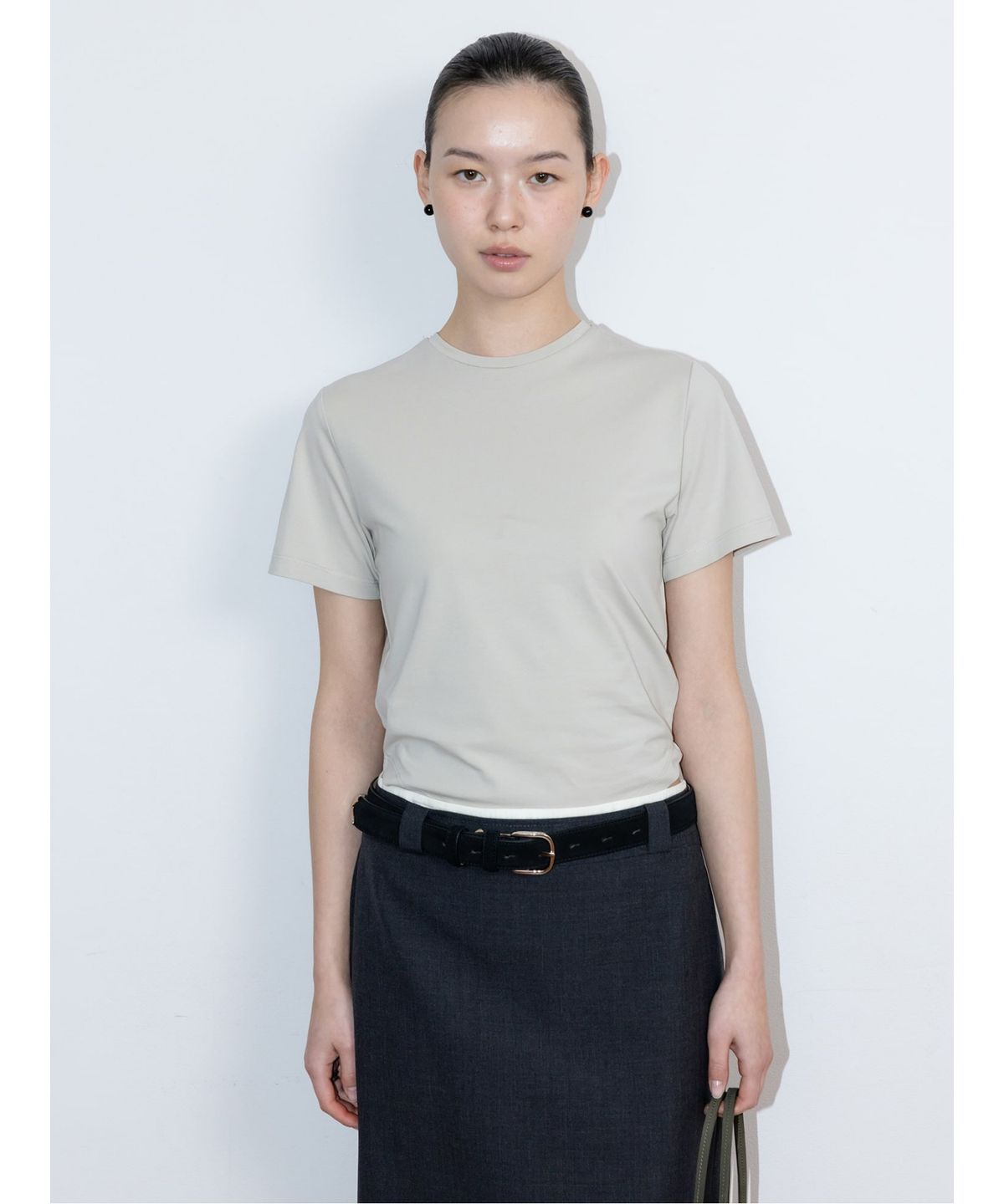 디애퍼처(THE APERTURE) Cotton Fitted Top  Grey (TA6242A013)