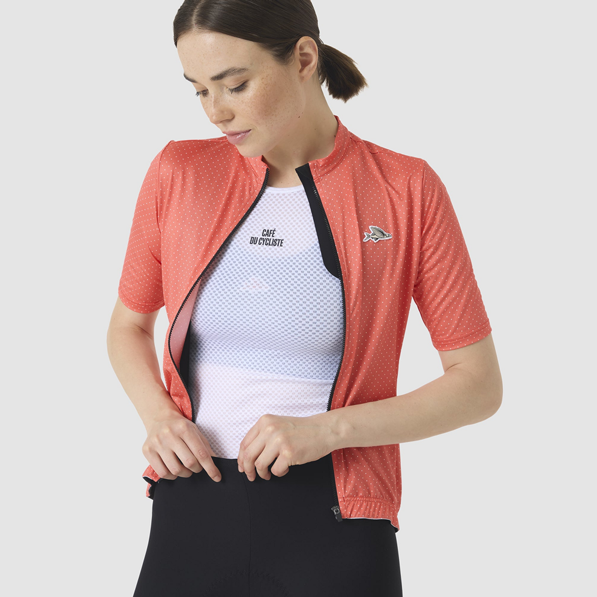 카페 드 사이클리스트(CAFE DU CYCLISTE) 릴리안 클래식 민소매 베이스레이어 화이트 여성