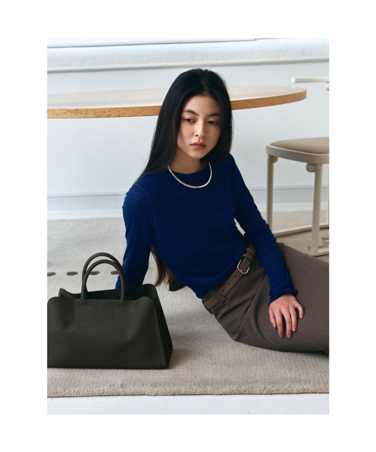 디애퍼처(THE APERTURE) Aperture Classic Long TShirt  Blue (TA6241A07P)
