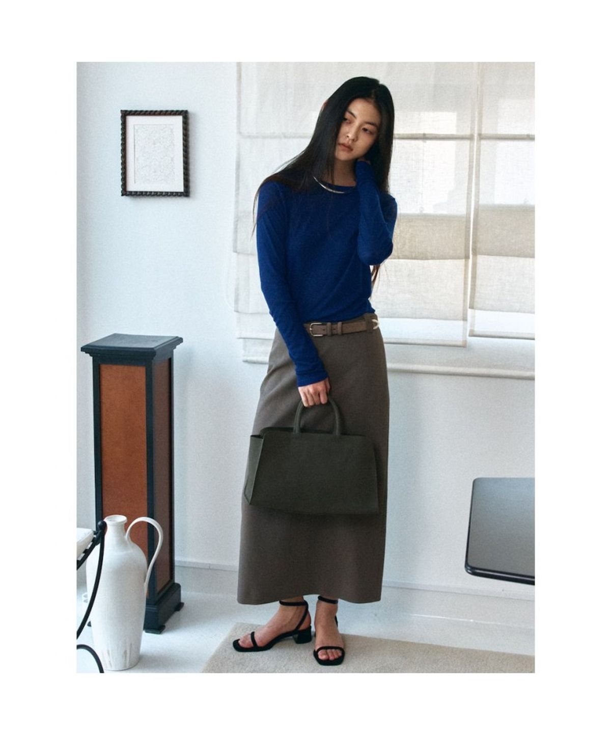 디애퍼처(THE APERTURE) Aperture Classic Long TShirt  Blue (TA6241A07P)