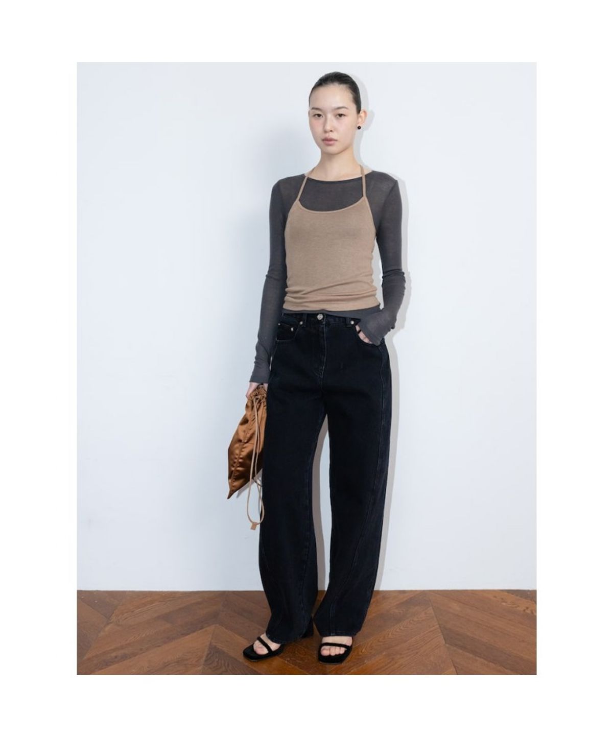 디애퍼처(THE APERTURE) Vinch Layered Top  Ash (TA6241A044)