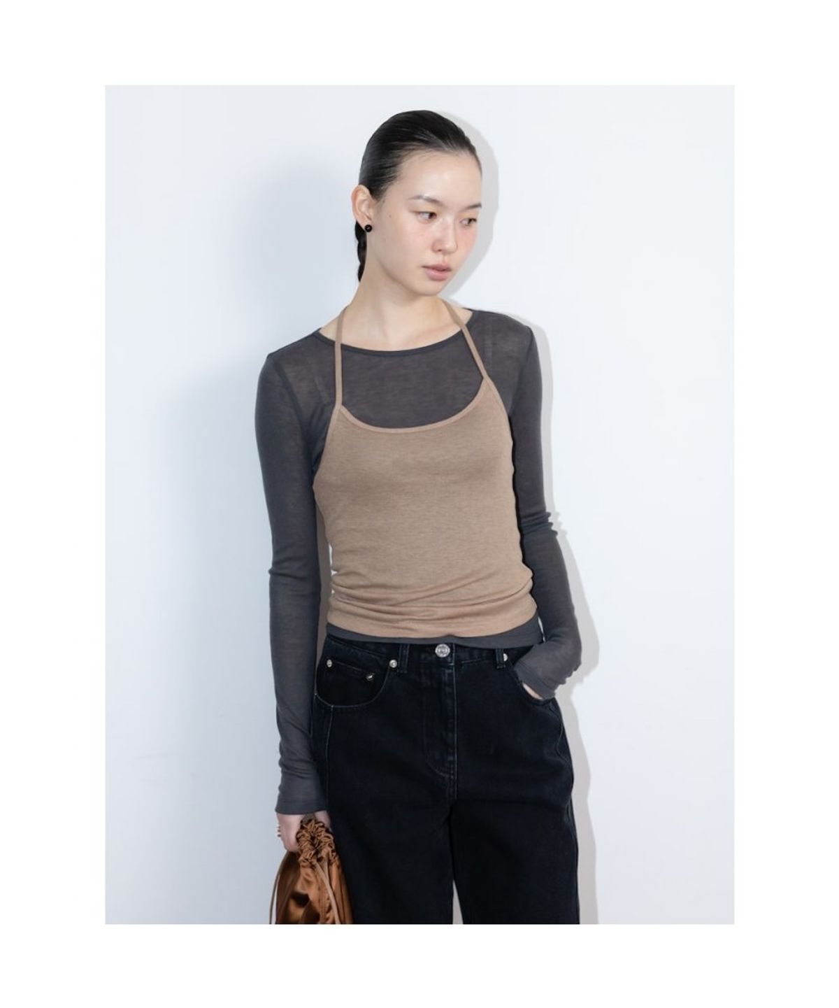 디애퍼처(THE APERTURE) Vinch Layered Top  Ash (TA6241A044)