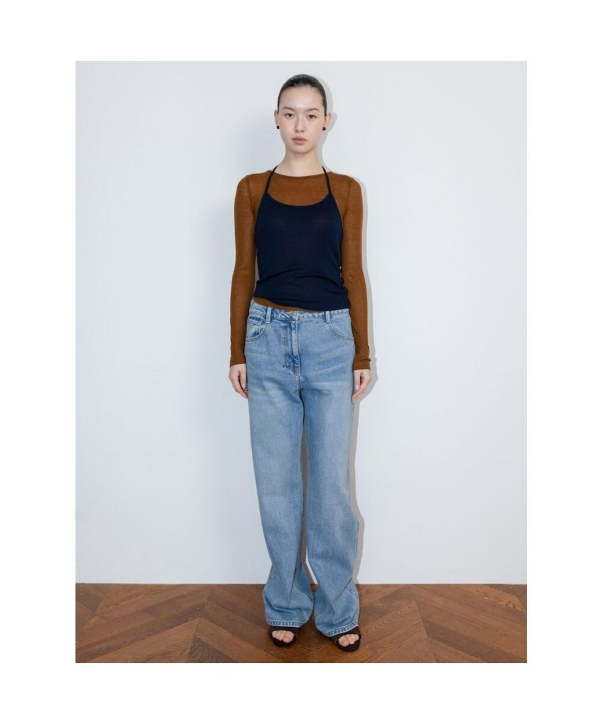 디애퍼처(THE APERTURE) Vinch Layered Top  Brown (TA6241A04D)