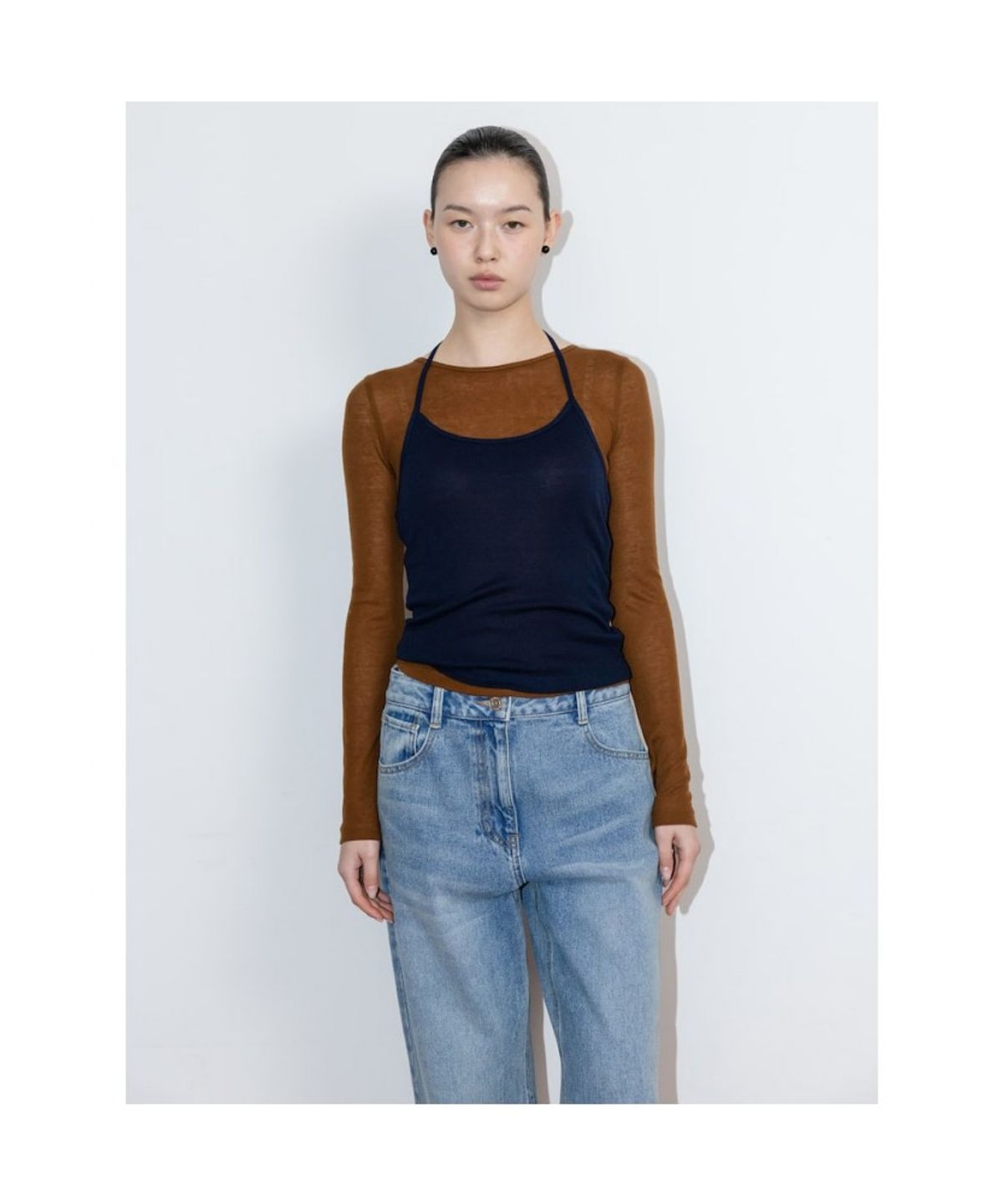 디애퍼처(THE APERTURE) Vinch Layered Top  Brown (TA6241A04D)