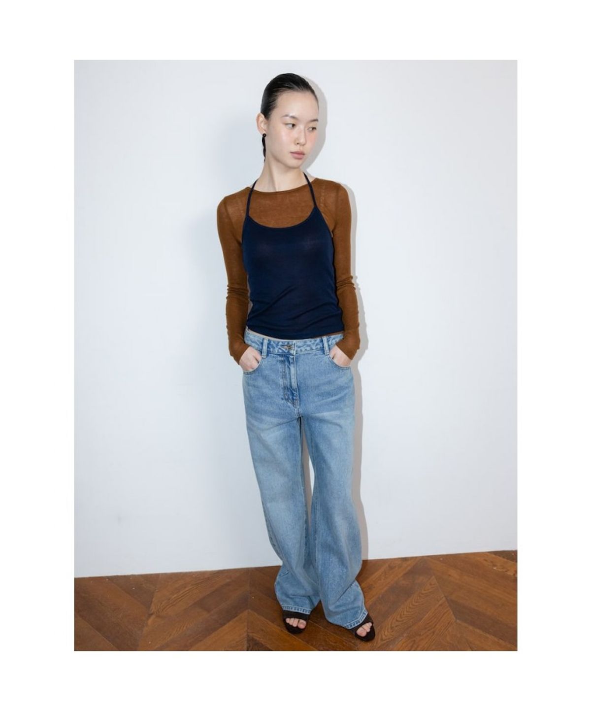 디애퍼처(THE APERTURE) Vinch Layered Top  Brown (TA6241A04D)