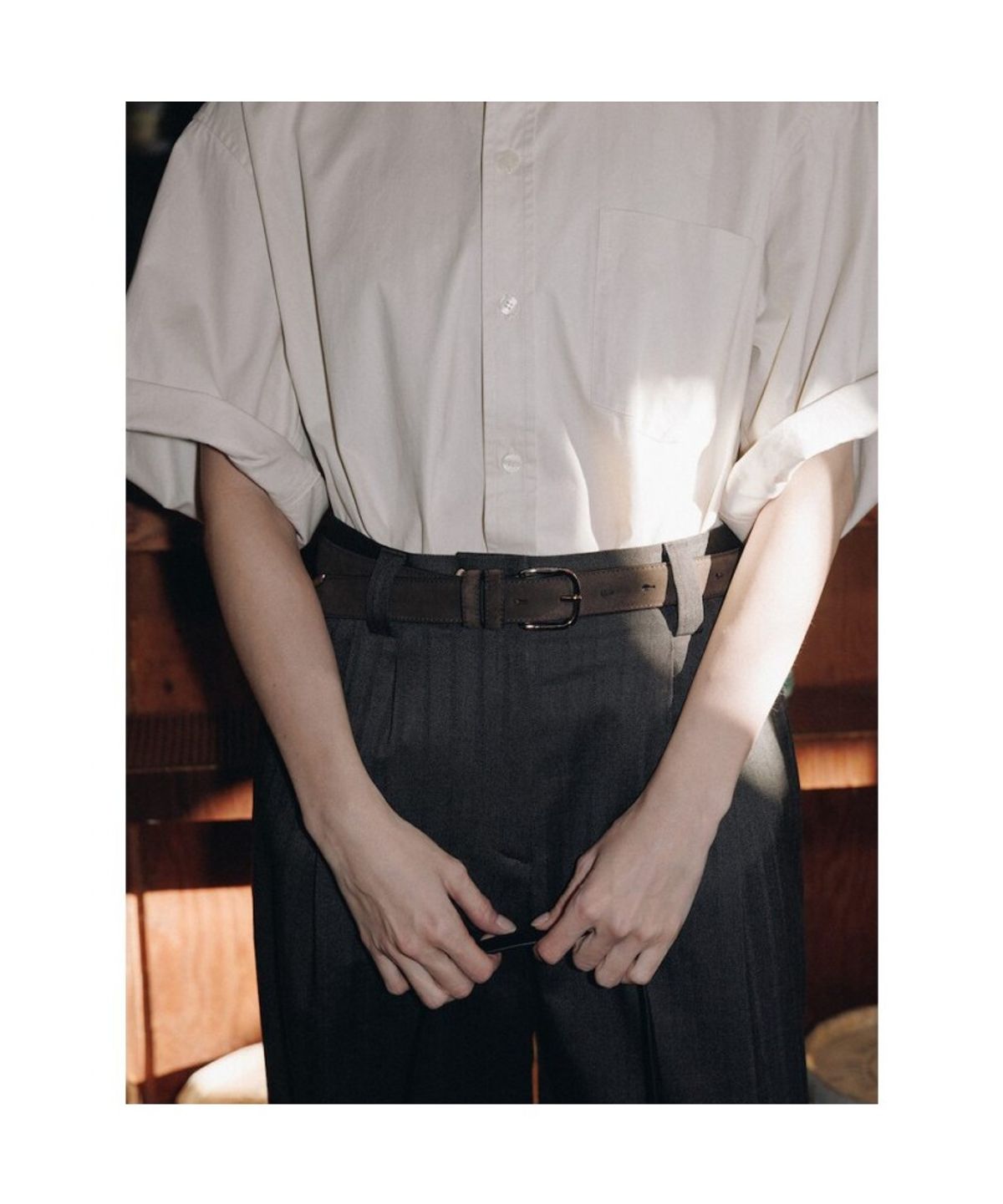 디애퍼처(THE APERTURE) Over Cotton Shirt  Ivory (TA6265A010)