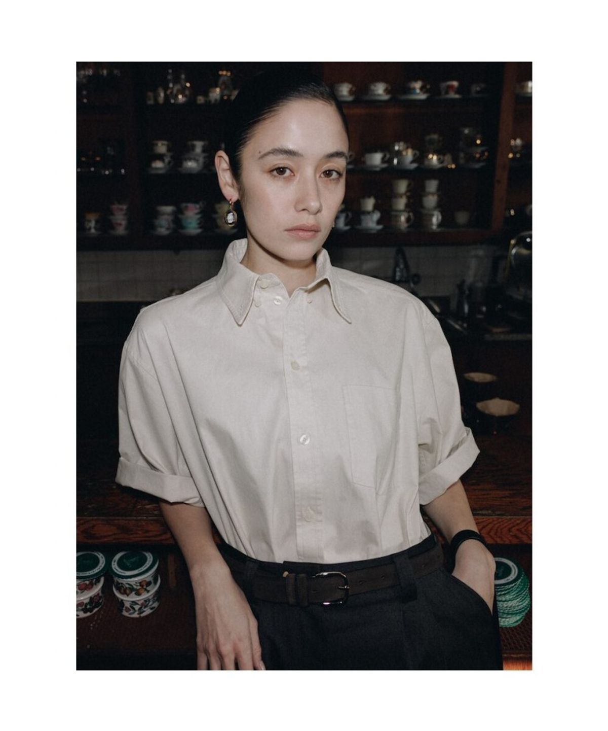 디애퍼처(THE APERTURE) Over Cotton Shirt  Ivory (TA6265A010)