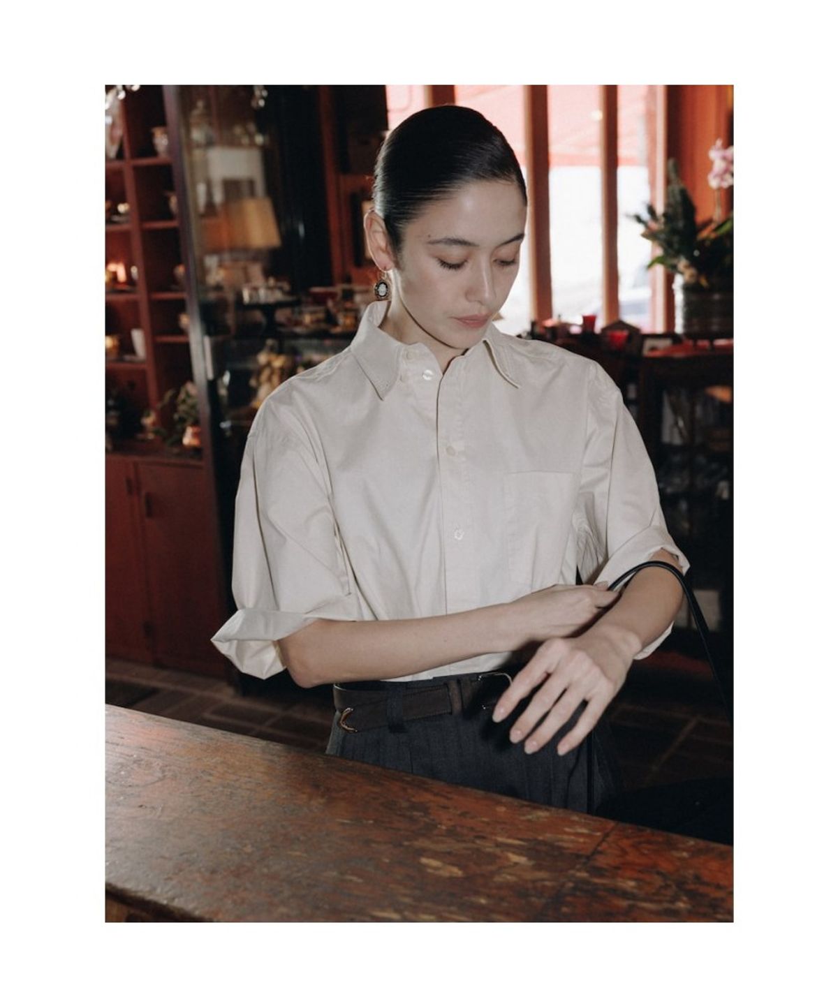 디애퍼처(THE APERTURE) Over Cotton Shirt  Ivory (TA6265A010)