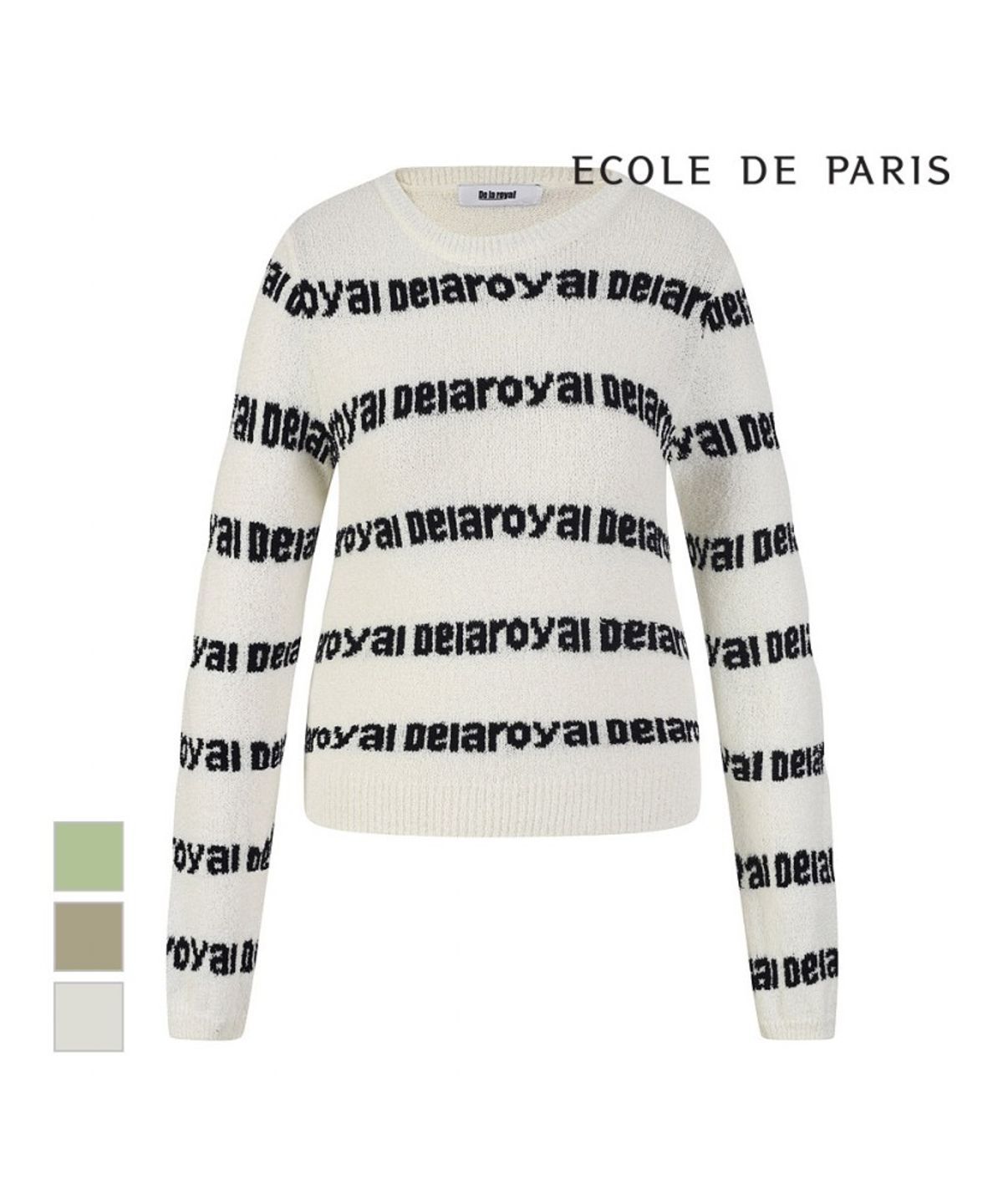 에꼴드파리(ECOLEDEPARIS) 레터링 라운드넥 니트_RB38KKCM37Z