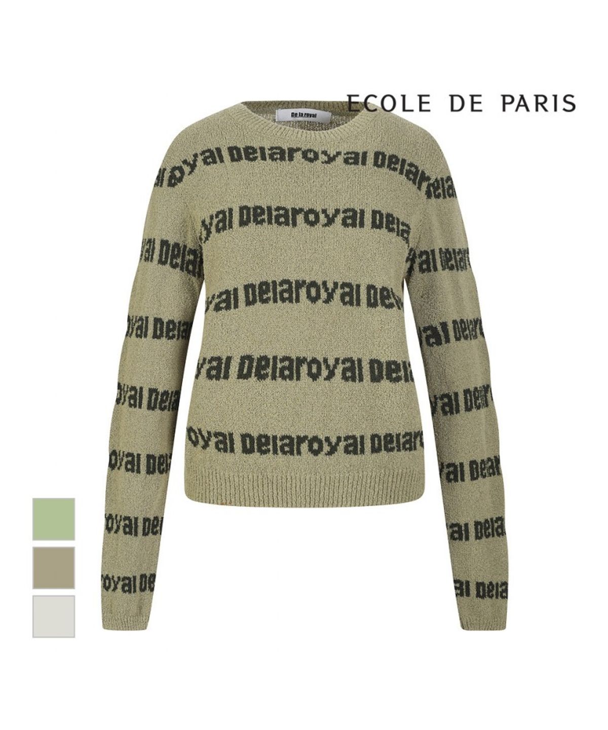 에꼴드파리(ECOLEDEPARIS) 레터링 라운드넥 니트_RB38KKCM37Z
