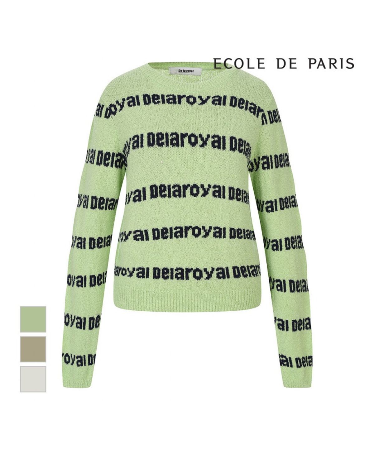 에꼴드파리(ECOLEDEPARIS) 레터링 라운드넥 니트_RB38KKCM37Z