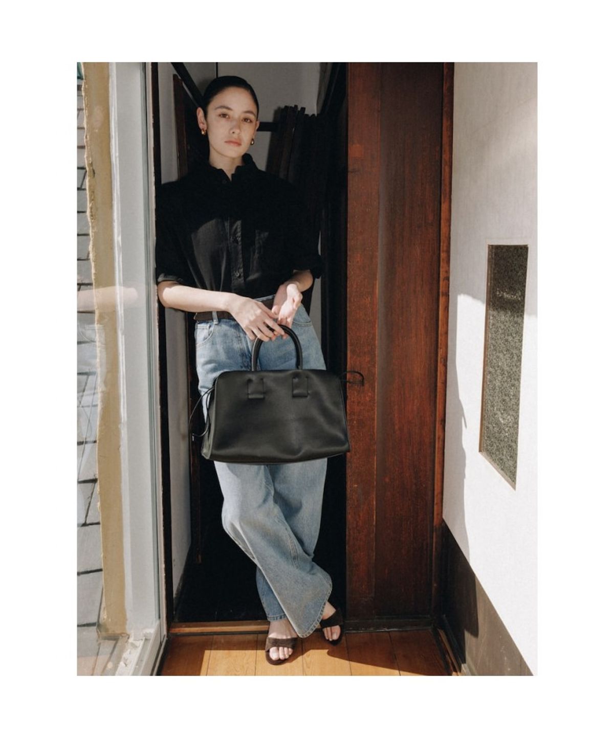 디애퍼처(THE APERTURE) Over Cotton Shirt  Black (TA6265A015)