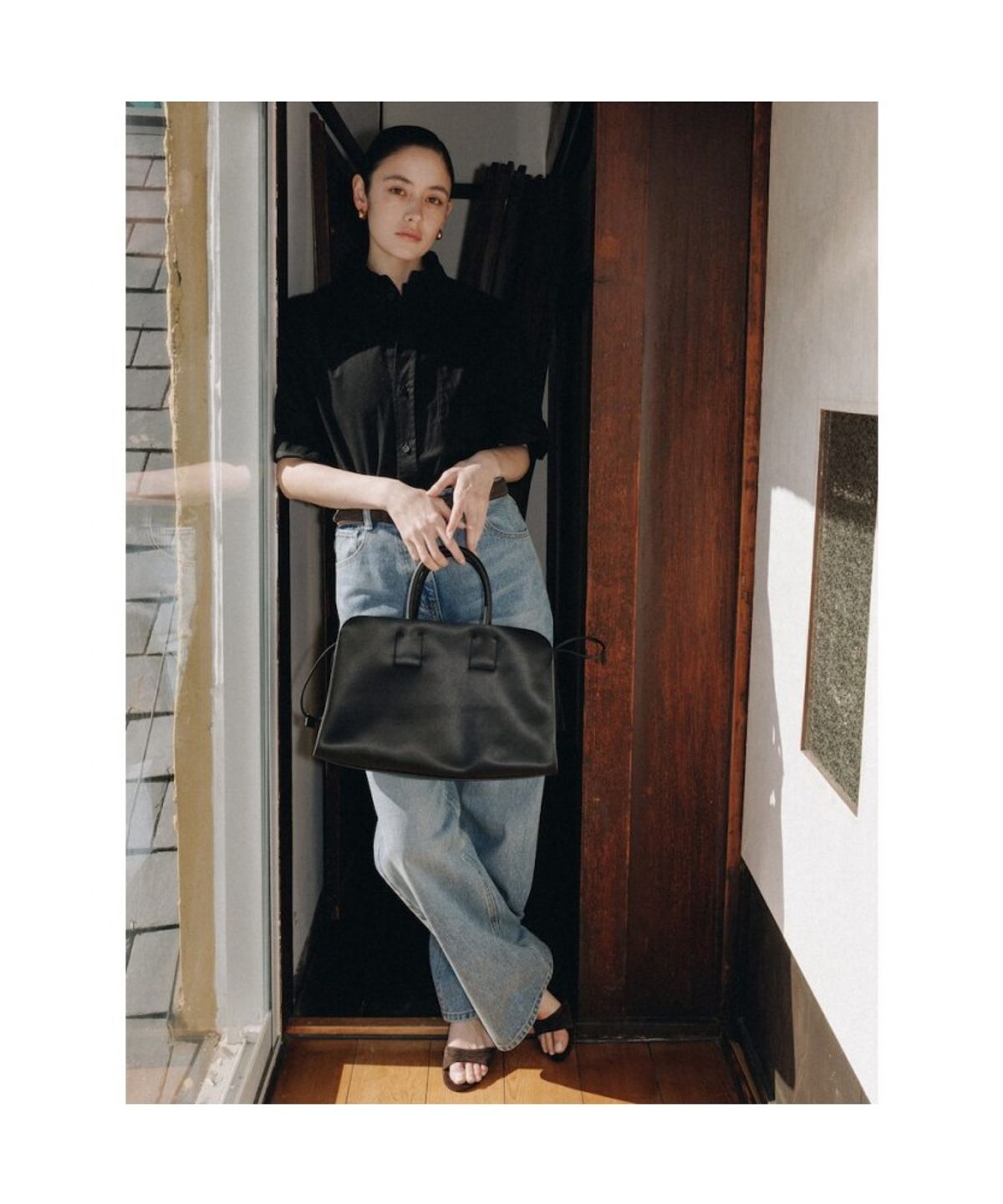디애퍼처(THE APERTURE) Over Cotton Shirt  Black (TA6265A015)