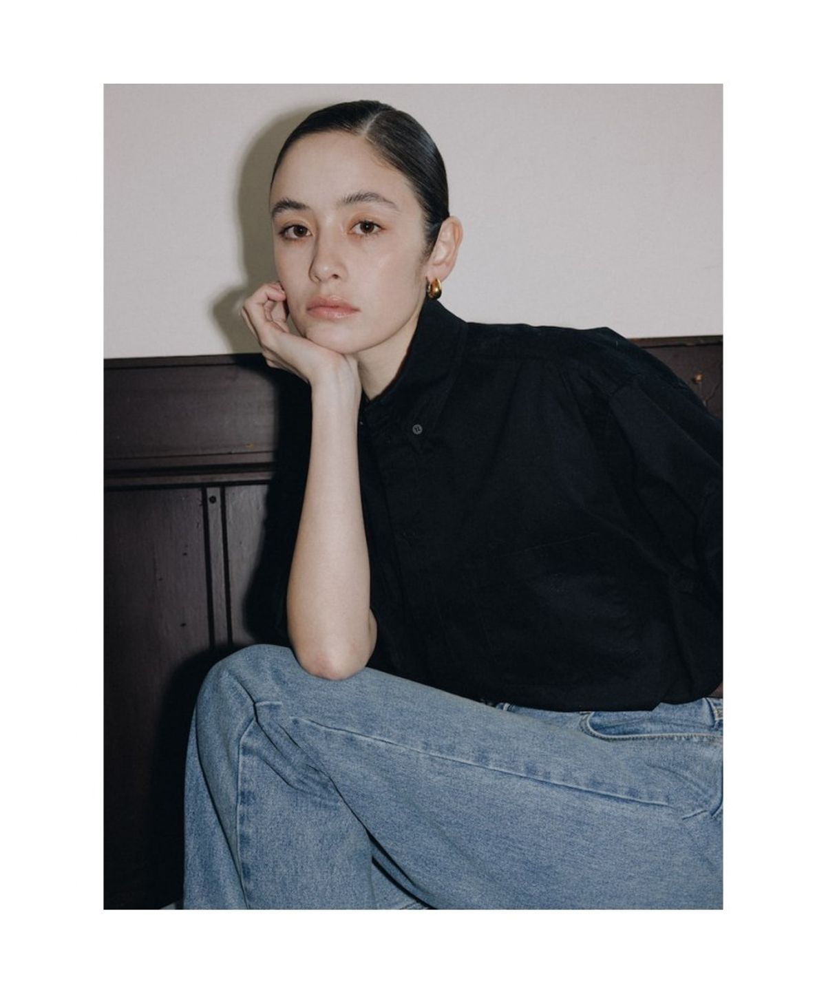 디애퍼처(THE APERTURE) Over Cotton Shirt  Black (TA6265A015)