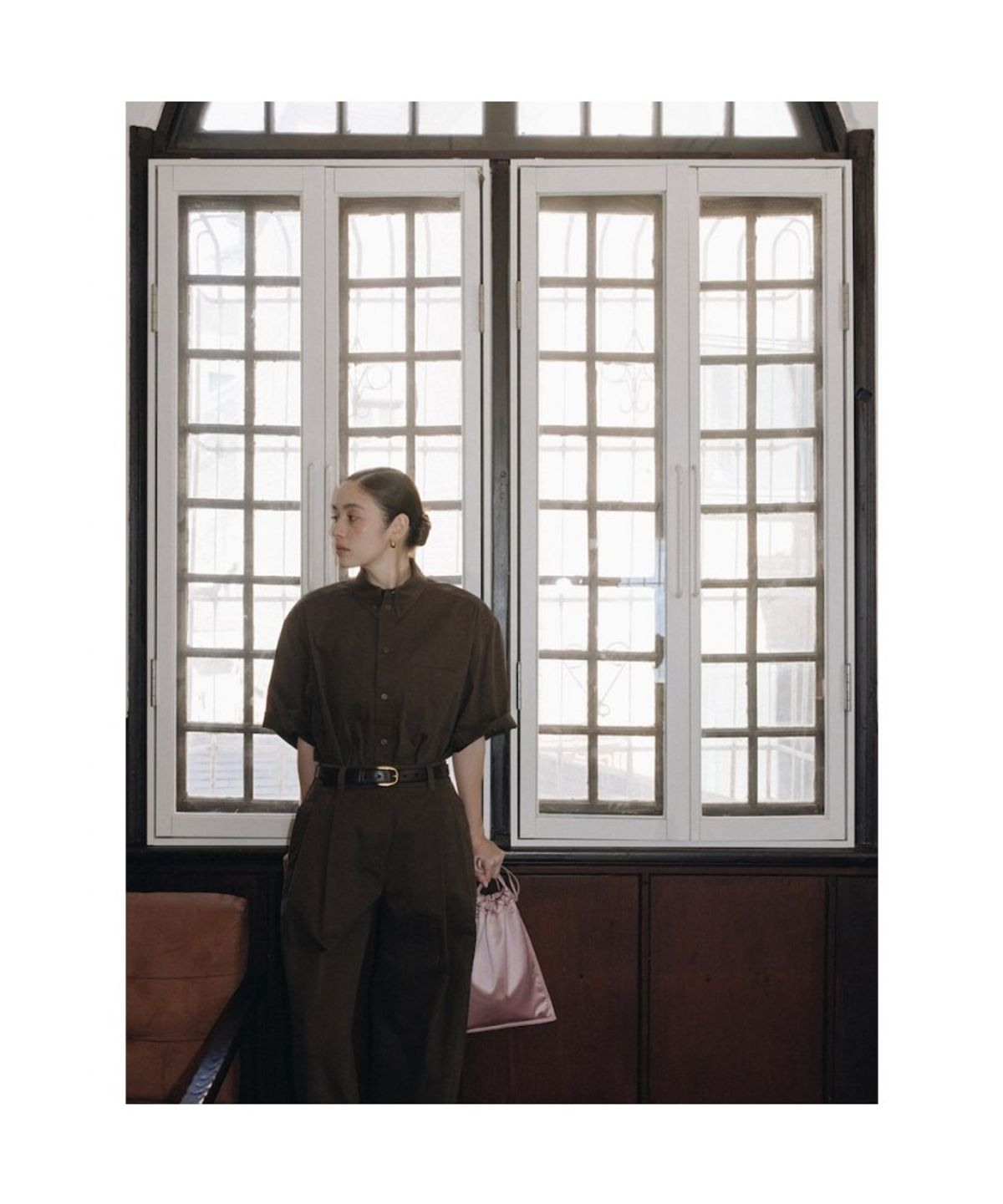 디애퍼처(THE APERTURE) Over Cotton Shirt  Brown (TA6265A01D)