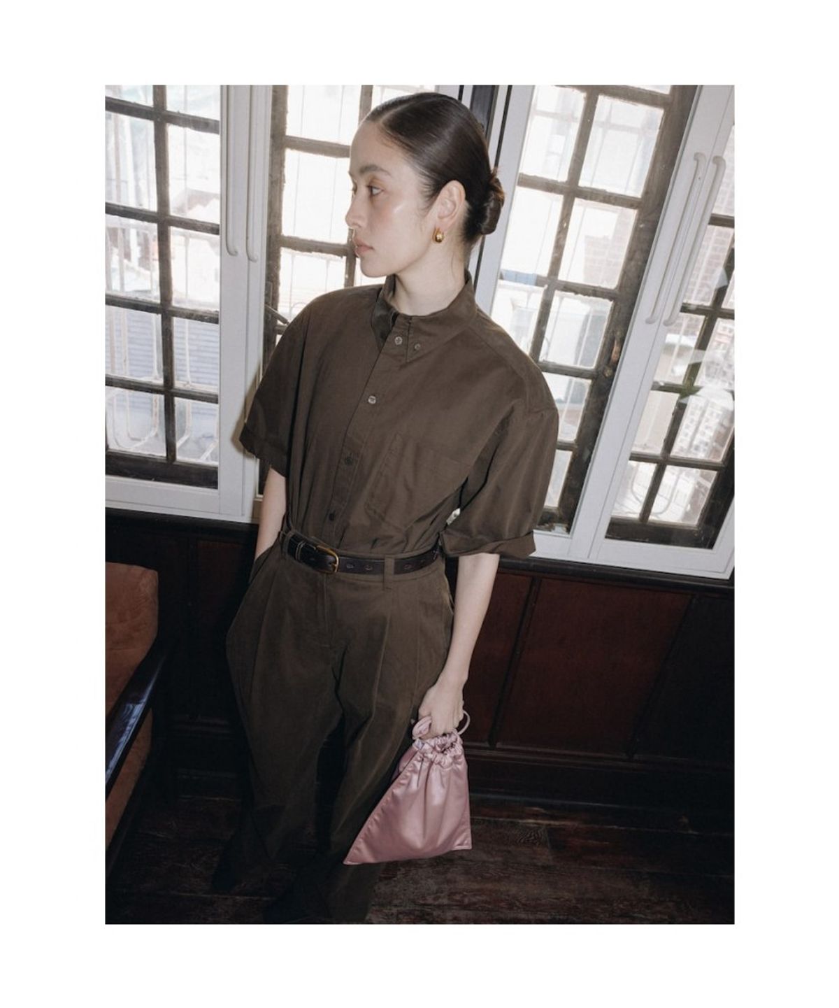 디애퍼처(THE APERTURE) Over Cotton Shirt  Brown (TA6265A01D)